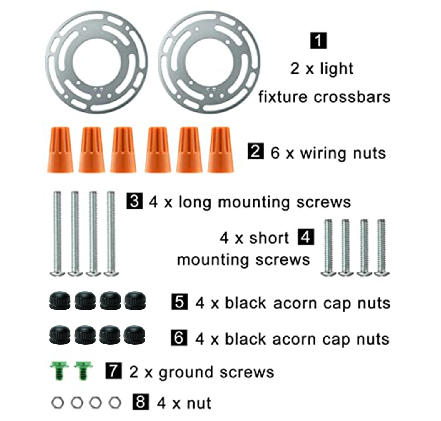 2 Pack Universal Light Fixture Mounting Bracket, 4 Inches Diameter Steel Round Universal Light Crossbar With Screws And Nuts, Mo