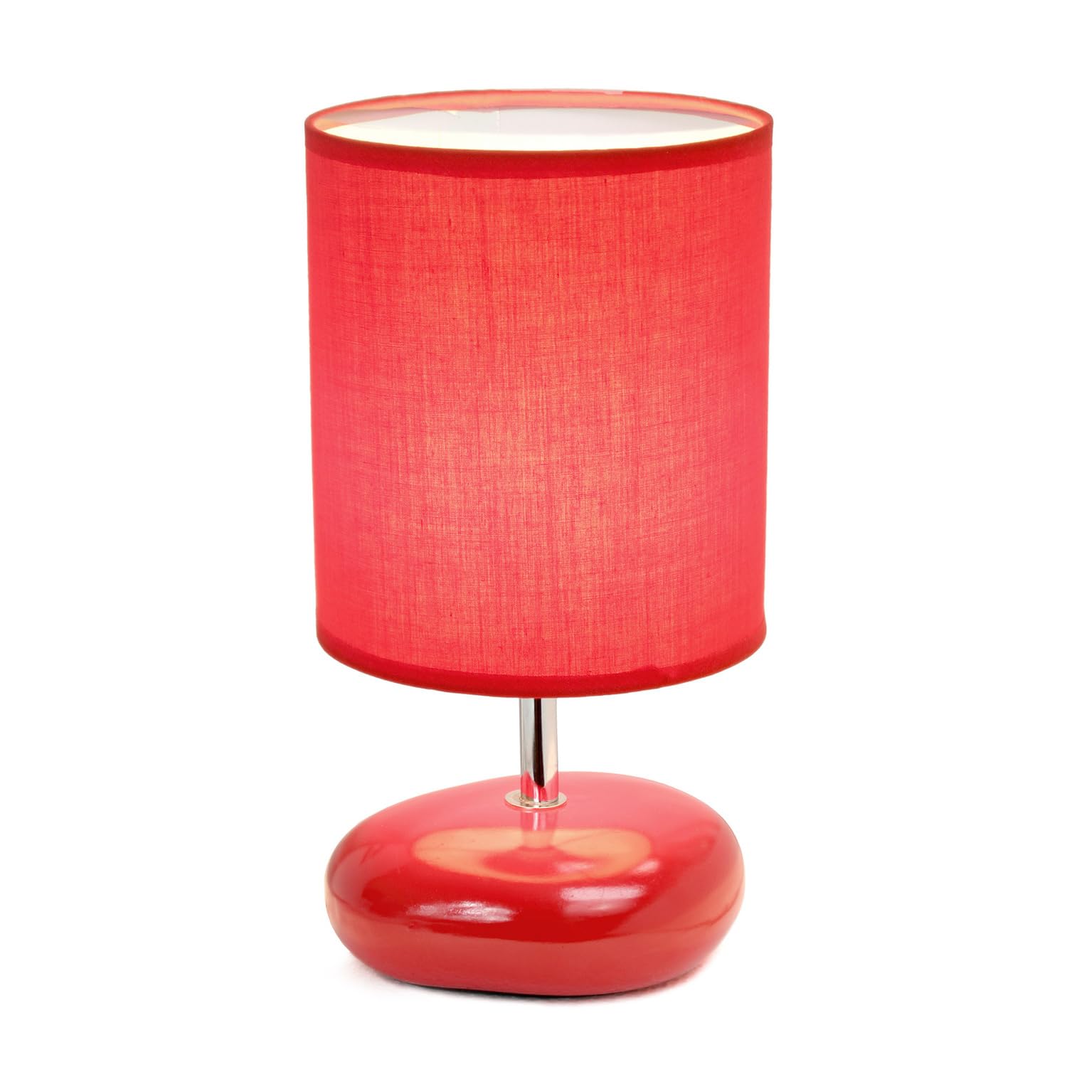 All The Rages Creekwood Home 10.24'' Red Traditional Mini Round Rock Ceramic Table Lamp
