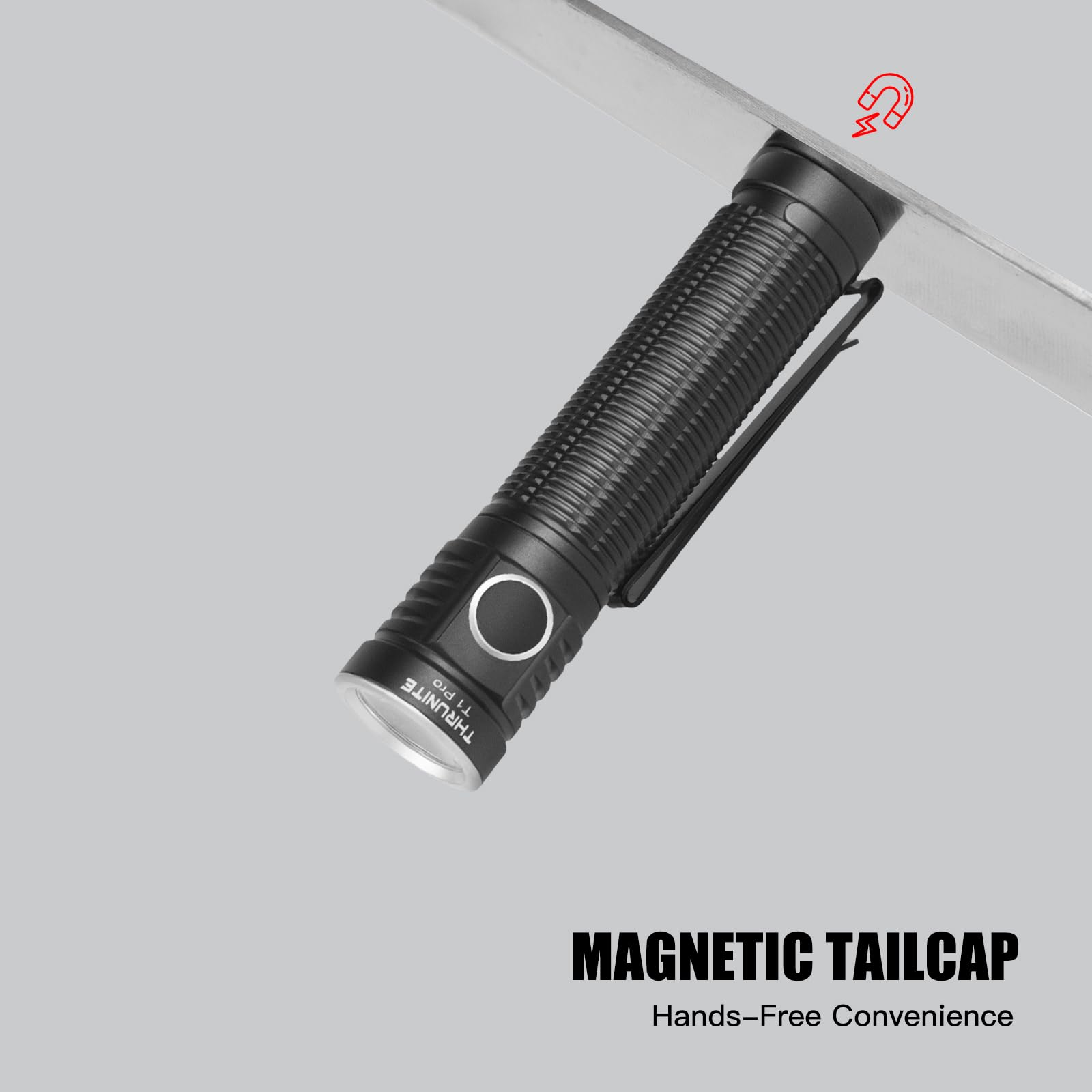 ThruNite T1 Pro Rechargeable Flashlight, 1920 Lumens, USB-C, 196m Beam, Aluminum, Cool White