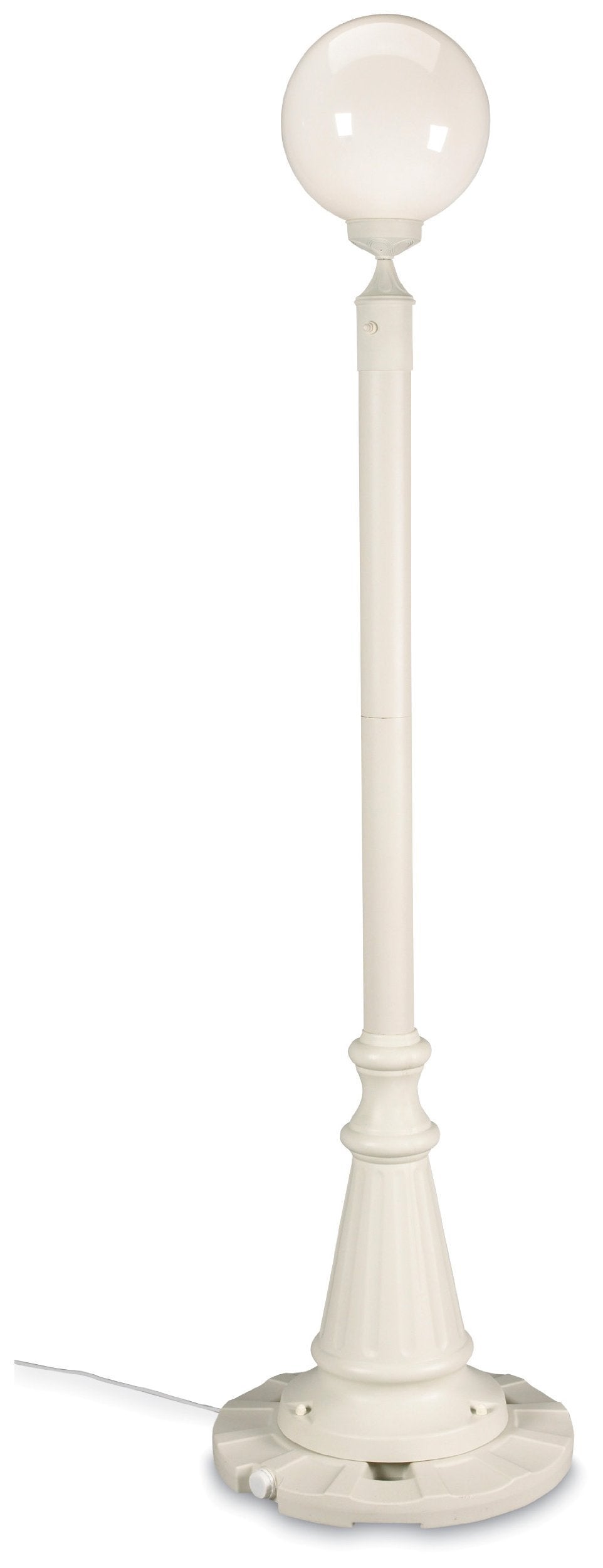 Patio Living Concepts Outdoor Lantern, 85in H, White Globe, Weather Resistant Aluminum, Model 00331-PLC