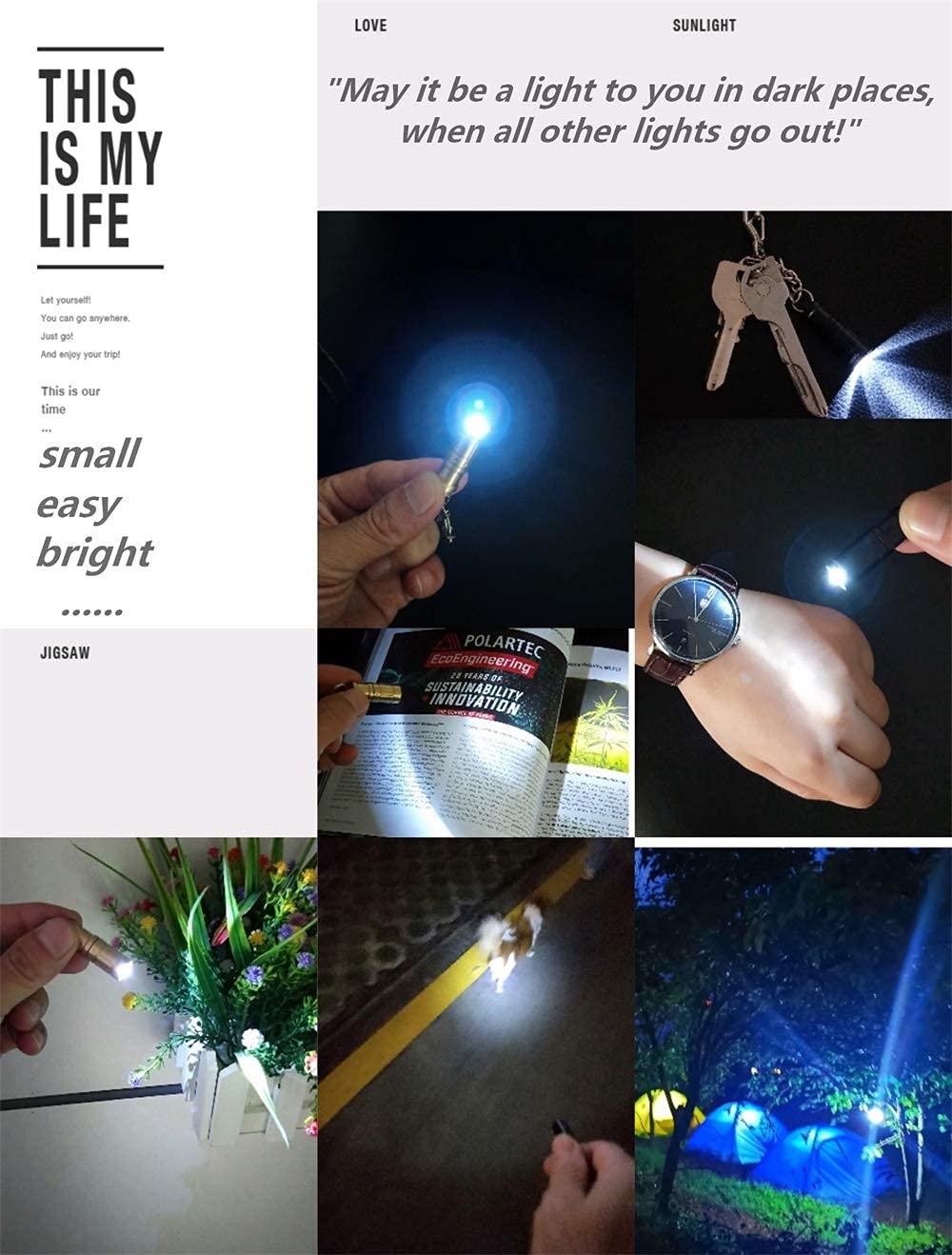 E1 Smallest Super Tiny Keychain Flashlight Bright Long Lifetime Waterproof Key Ring Light For Everyday Edc Emergency Dog Walking