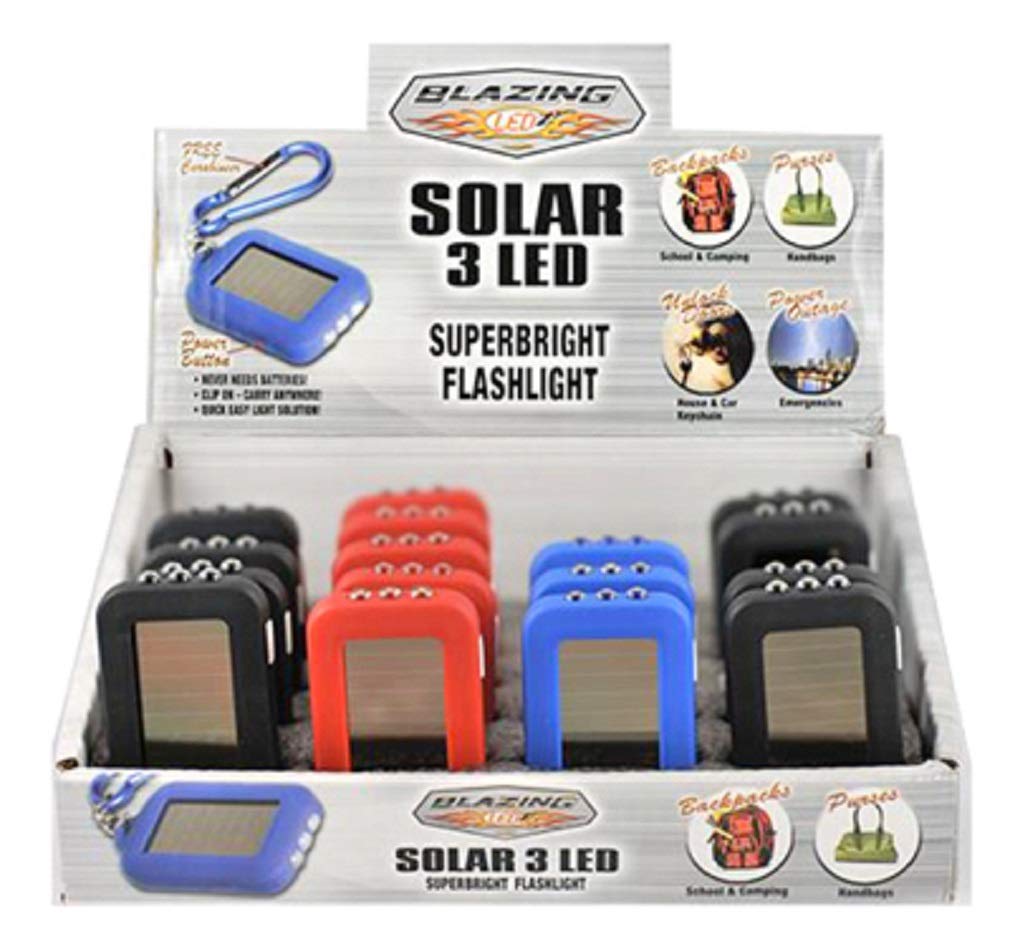 Blazing Ledz Flashlite Solar 3Led - Bright Red Solar-Powered Led Light For Outdoor Use