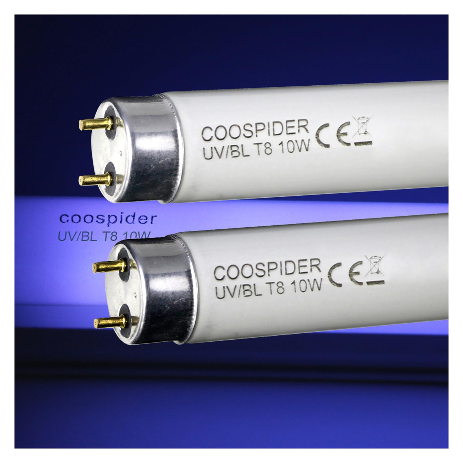 Coospider 2-Pack 10W T8 U/V Bl Cfl Fluorescent Light Bulb 13 Inch Replacement Tube