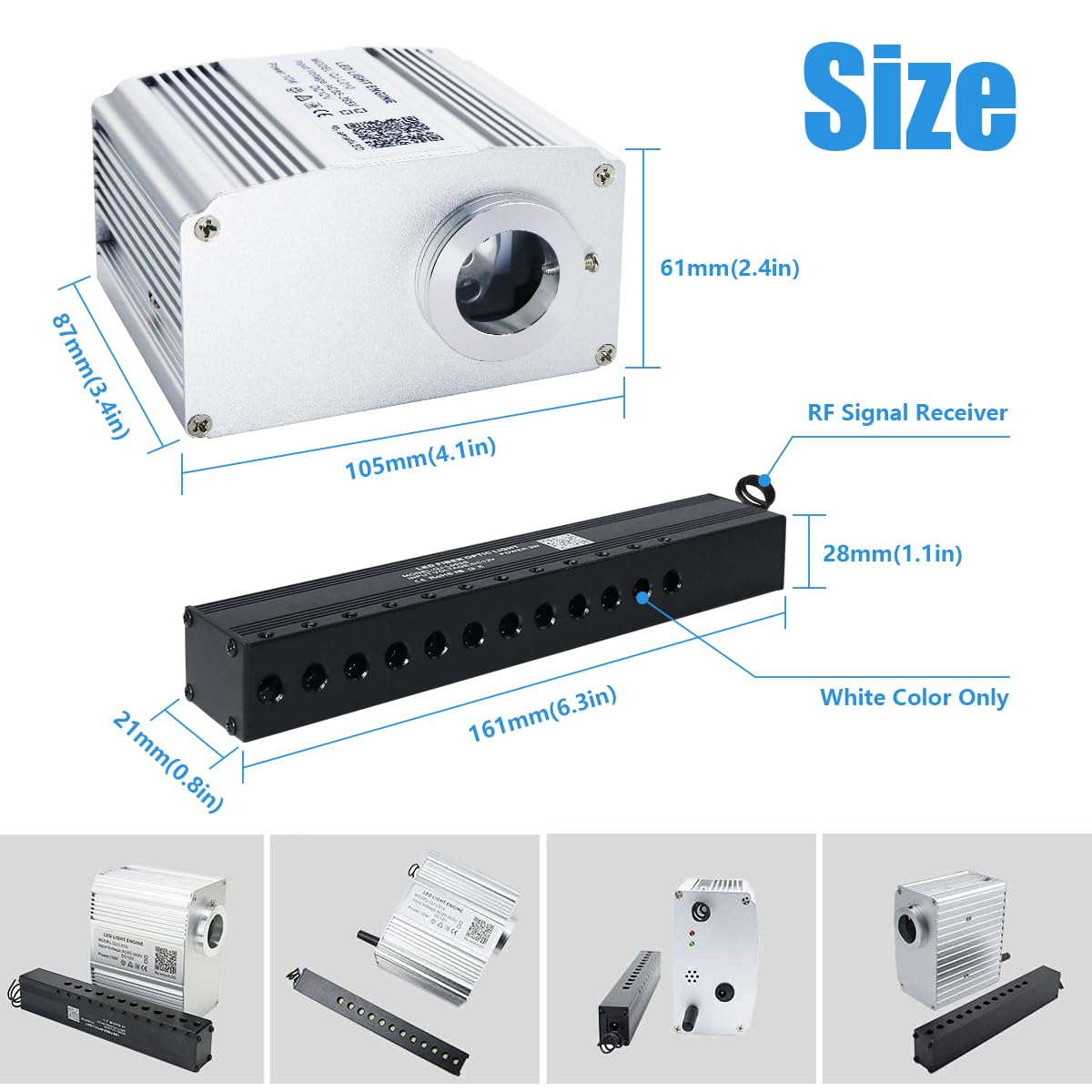 AKEPO Fiber Optic Lights Kit, 10W Meteor APP Control, RGBW, 460pcs 9.8ft/3m, Multicolor, Model QJ-L010