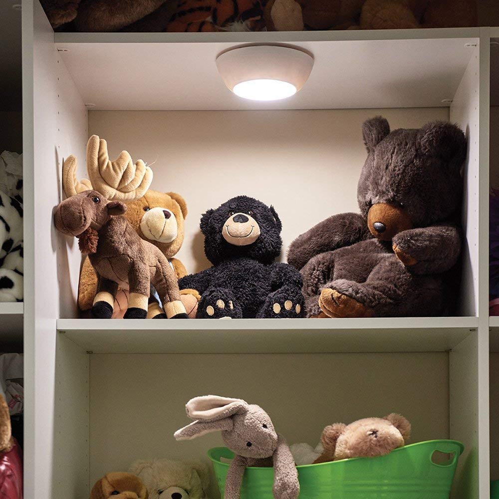 Mr Beams LED Ceiling Light, 300 Lumen, Motion Sensing, Wireless, Indoor/Outdoor, 1-Pack, White, Model MB990