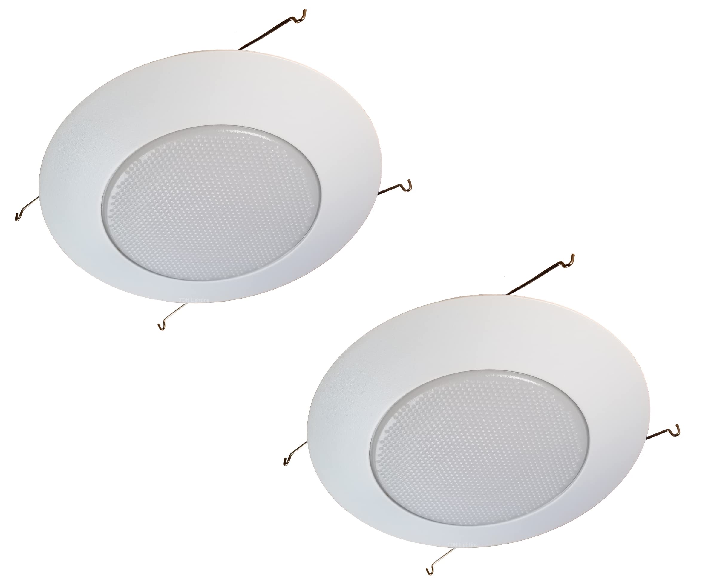 Tdh Lighting 6 Inch Recessed Shower Trim With Glass Albalite Lens For Wet Locations (Pack Of 2) I6T-Al 0
