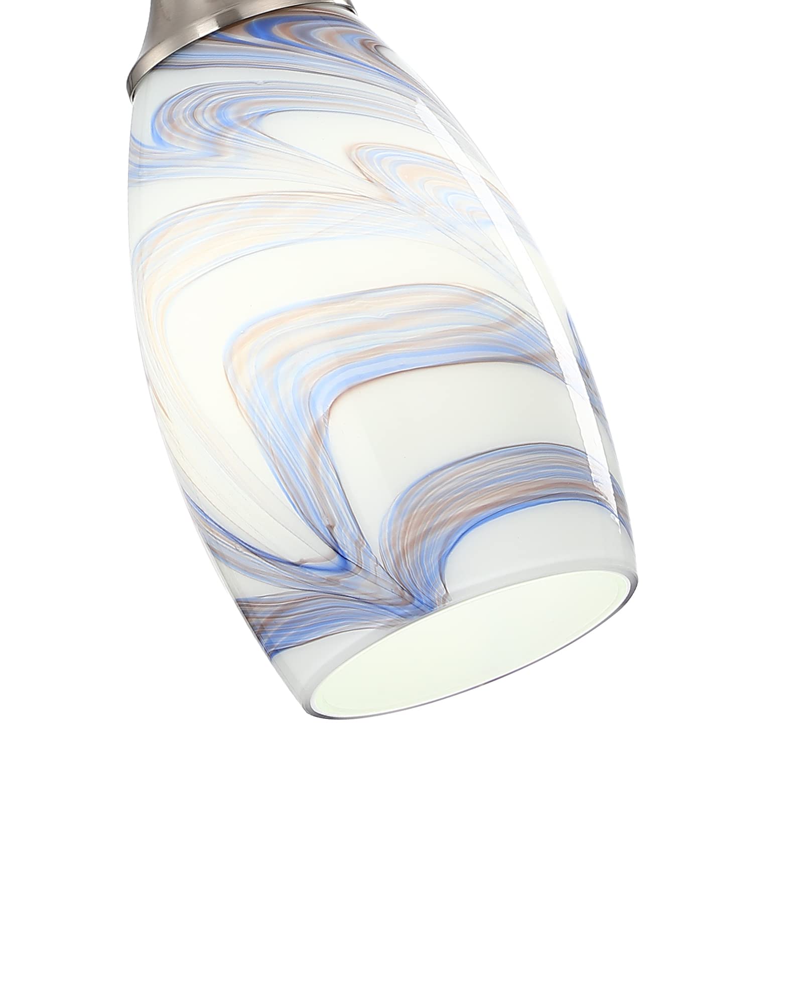 Karyfine Mini Art Glass Pendant Lights Kitchen Island Blown Glass Pendant Lighting With Brushed Nickel Finish Adjustable Cord Ce