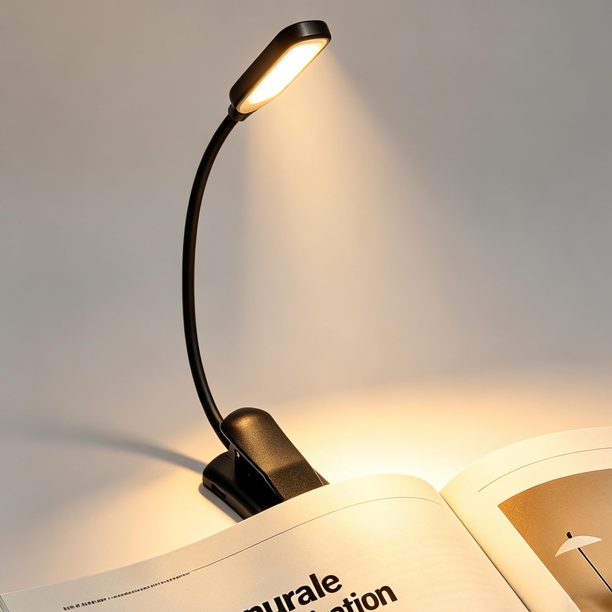 Ruoaueob Rechargeable Reading Light, 10LED Beads with 3 Color Temperatures (3000K-6000K), Eye-Caring for Reading, Portable Book 