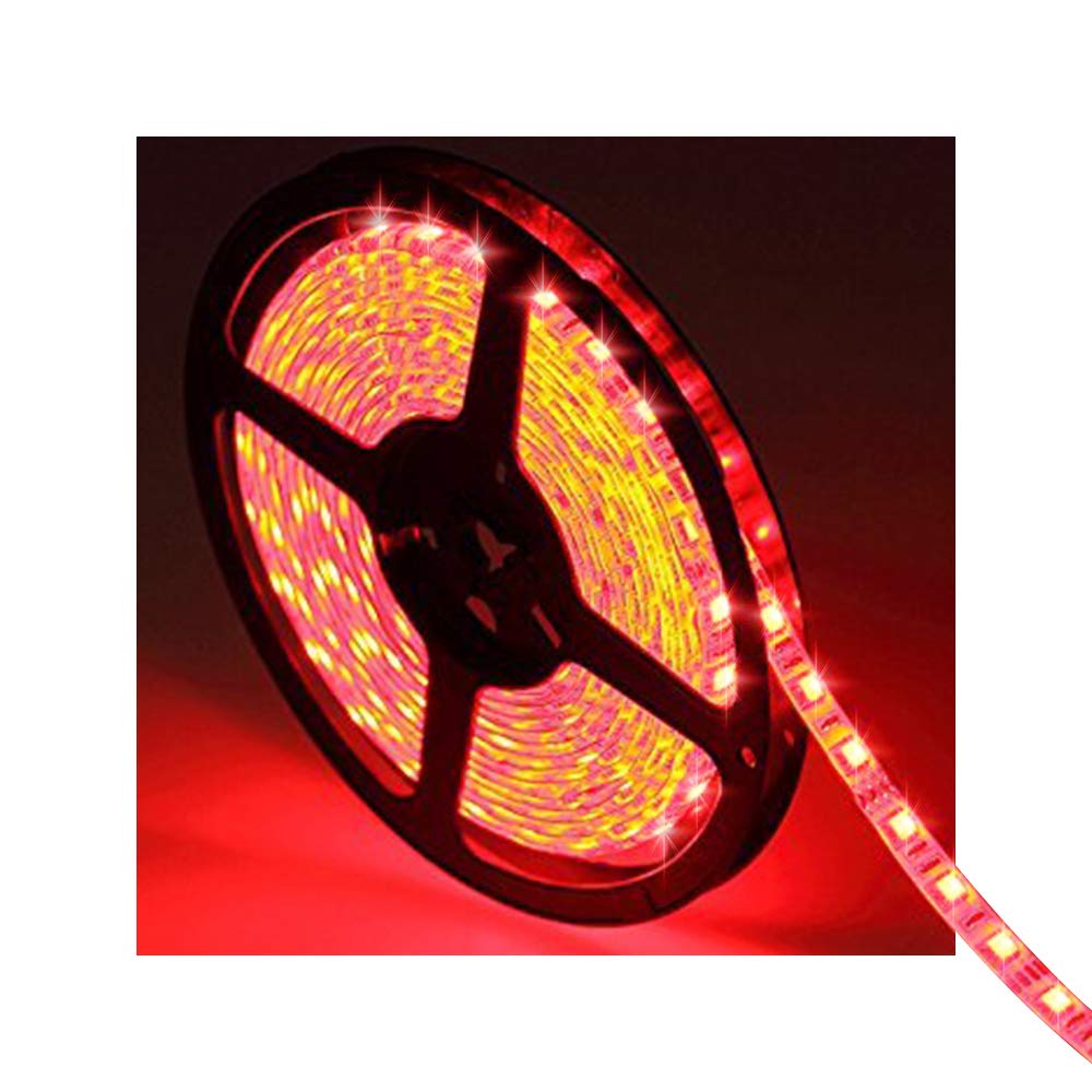 Water-Resistance IP65, 12V Waterproof Flexible LED Strip Light, 16.4ft/5m Cuttable LED Light Strips, 300 Units 3528 LEDs Lightin