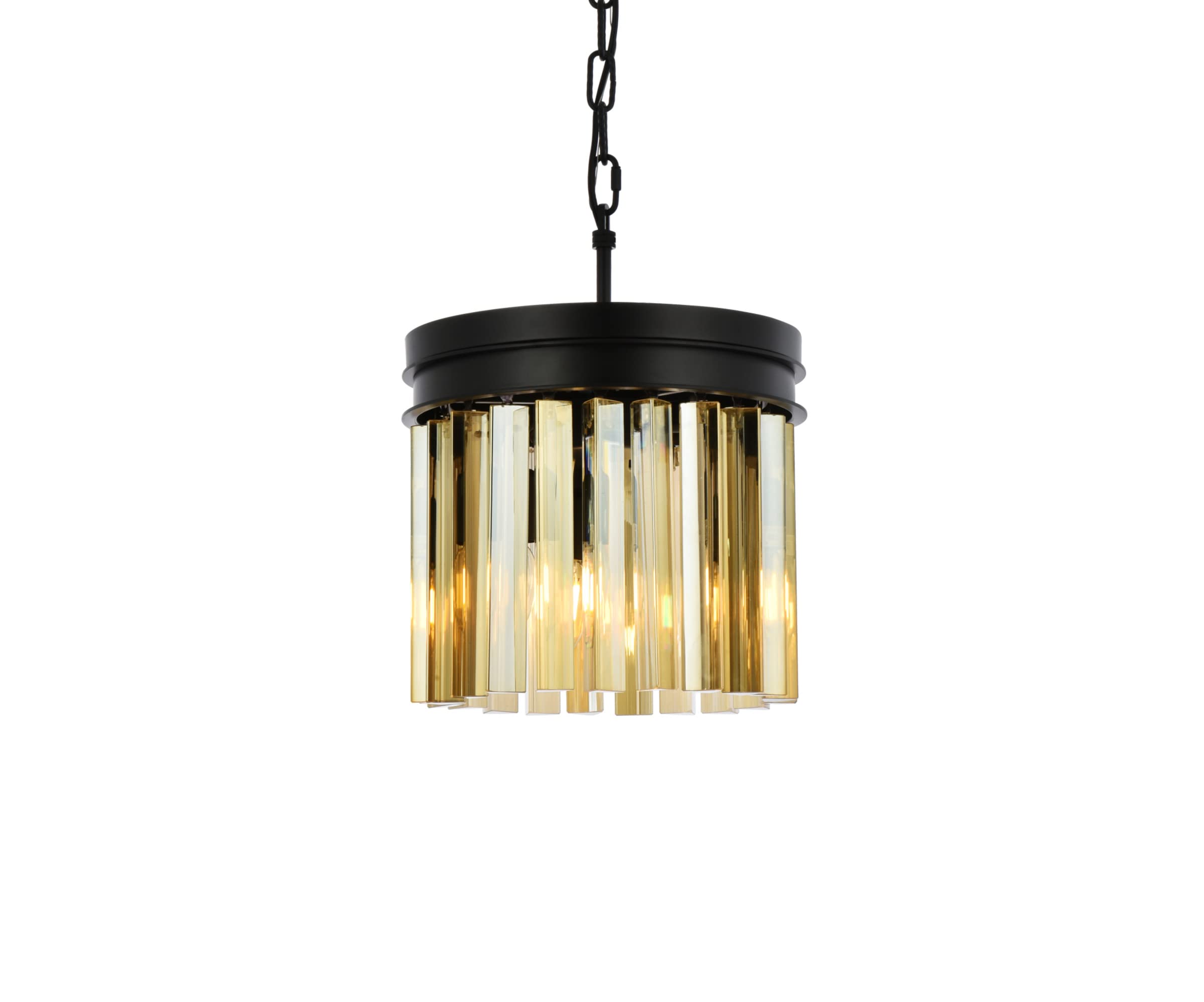 Elegant Lighting 1208D12Mb-Gt-Rc 12 Dia X 13 H In Sydney Pendent Lamp - Mocha Brown&#44 Royal Cut Golden Teak Crystals
