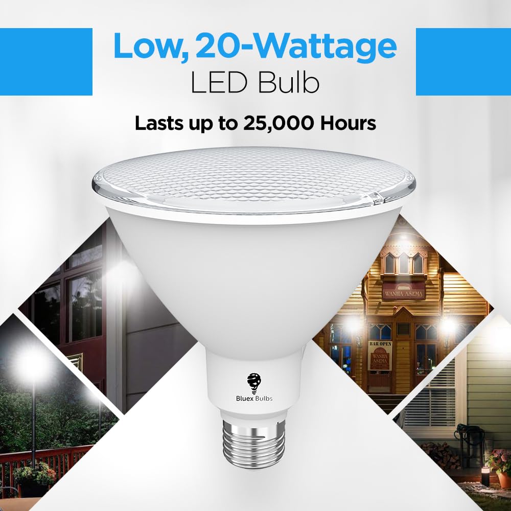 2 Pack High Power Outdoor Par38 20W 250 Watt Equivalent 2800 Lumens Dimmable Led Flood Light Bulb Super Bright Waterproof E26 50