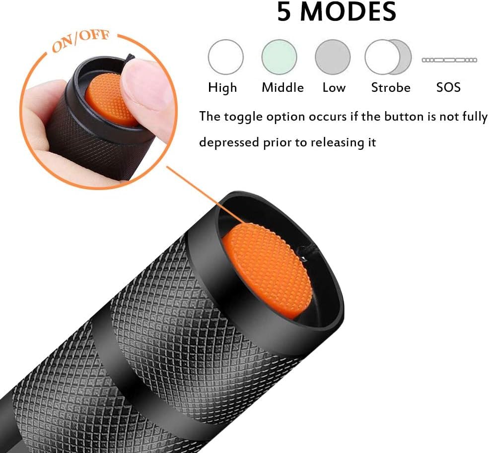 Gaigaimall Military Grade High Lumen Flashlight Tactical Led Torch Flash Light Zoomable With 5 Light Modes