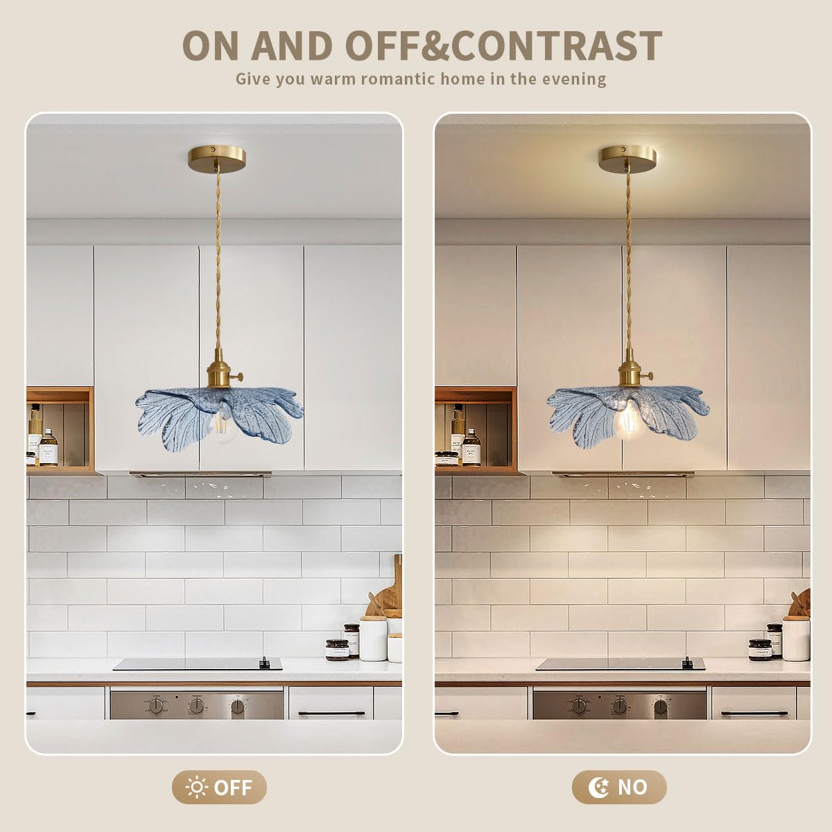 Vintage Pendant Light Glass Pendant Light Brushed Brass Pendant Light Fixtures Farmhouse Pendant Lighting With Blue Glass Shade