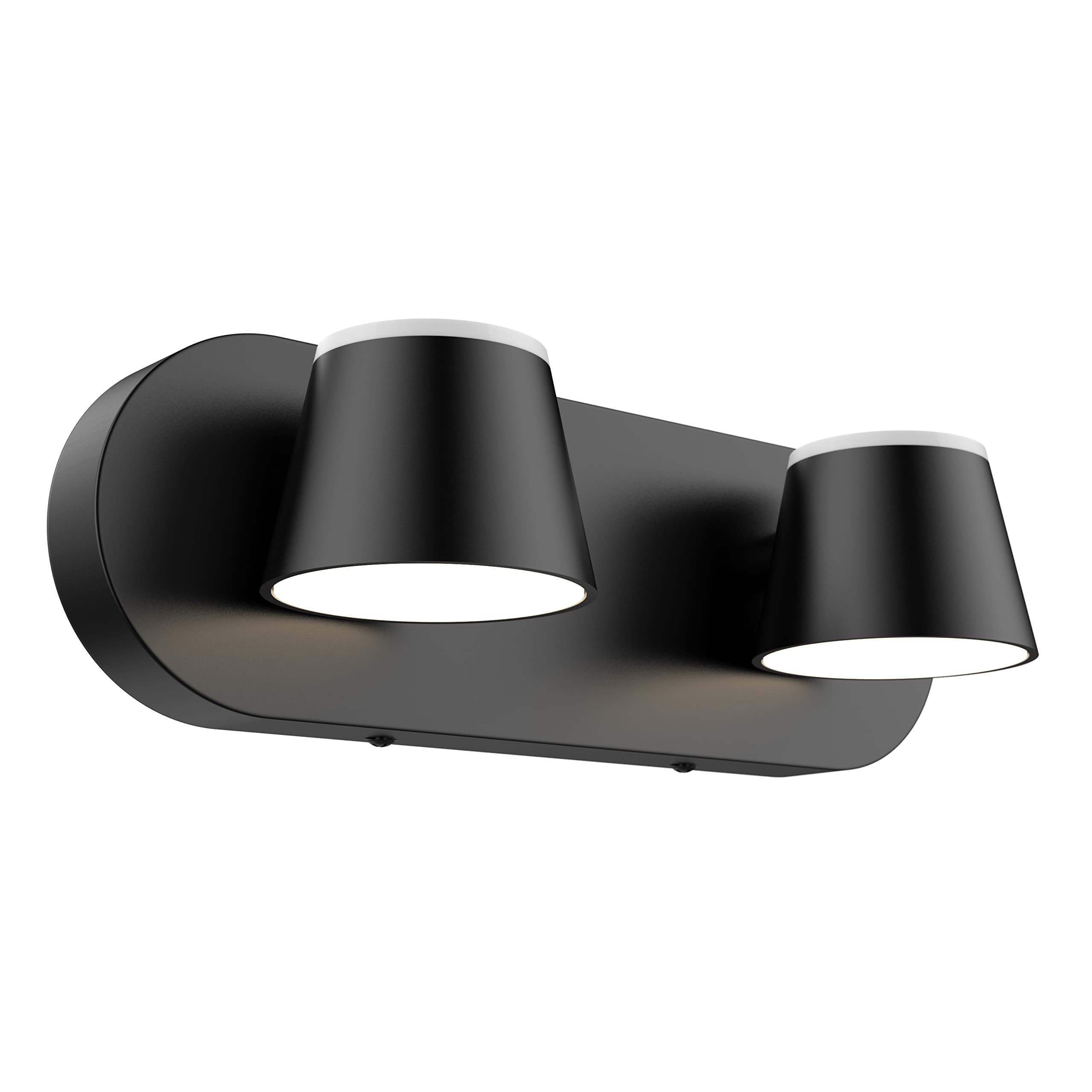 URSOLA 2 Light Bathroom Vanity Light, LED Dimmable, 13 inch, Black, Model 7540-2T, Up and Down Rotatable, Acrylic Fixtures
