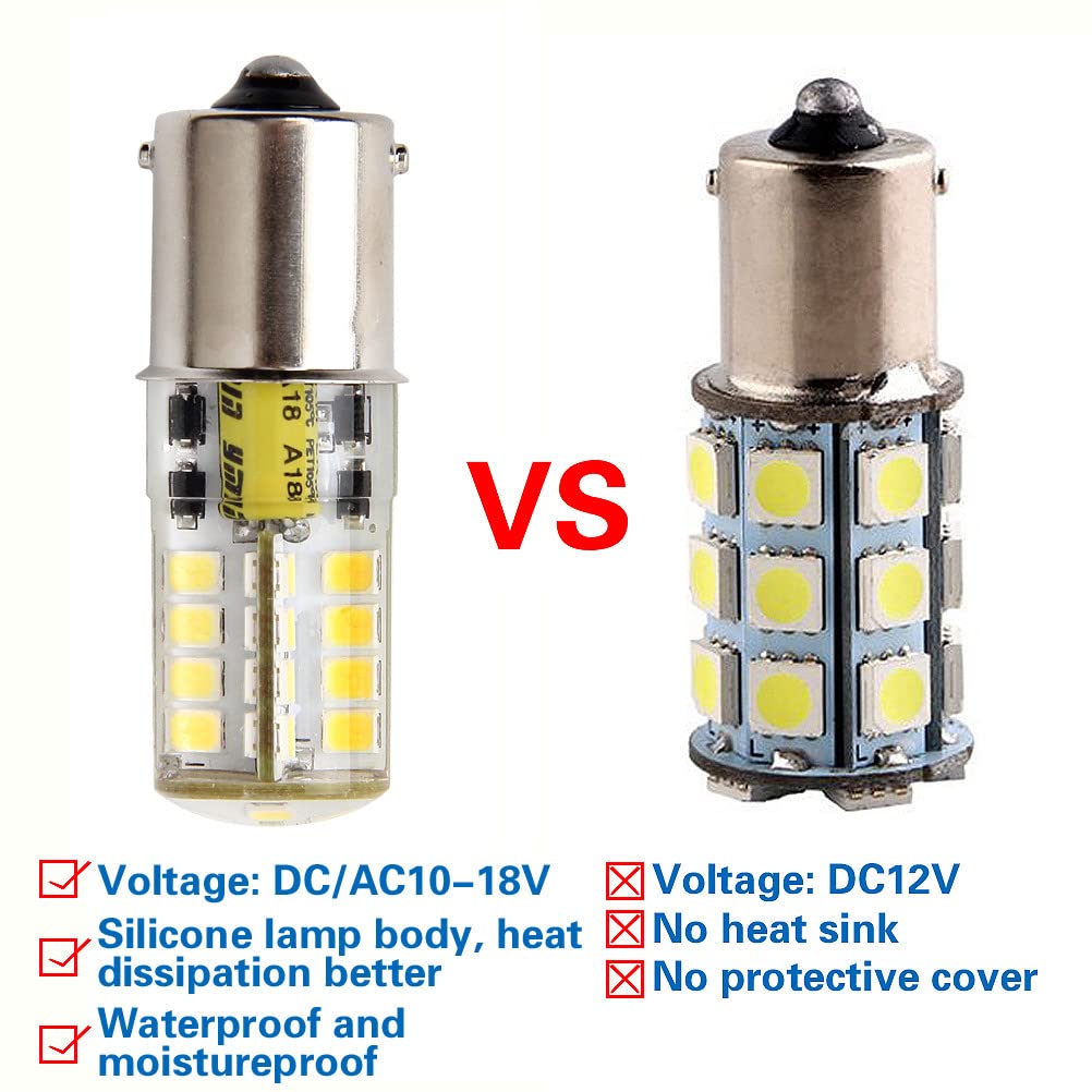 Hryspn 4Pcs 1141 Led Bulb, 12V Waterproof, Ba15S Bayonet, Daylight White