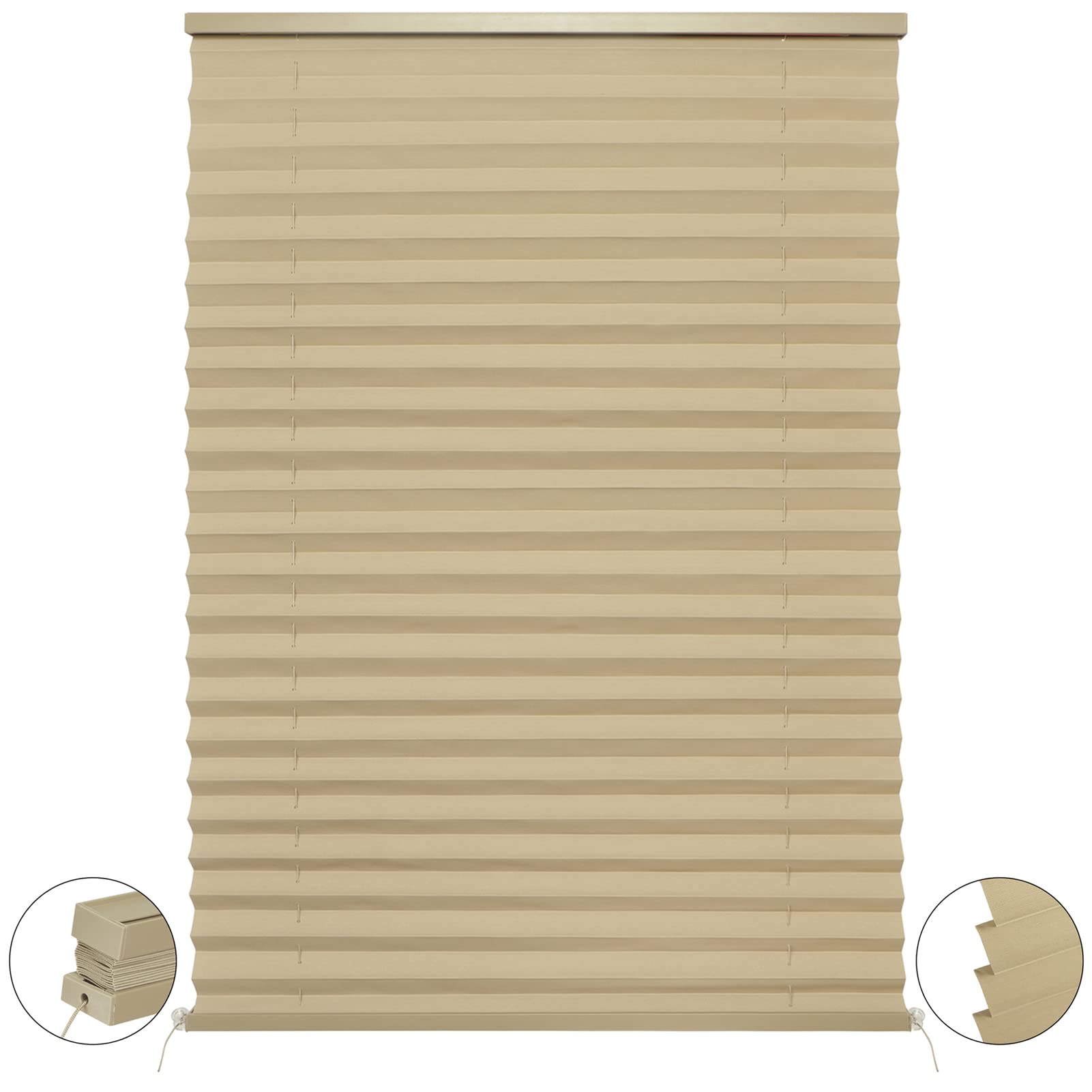 Novino Rv Shades For Camper Window,Rv Blinds Camper Blinds For Travel Trailers,Motorhome Pleated Window Shades-26 W X 38'' L