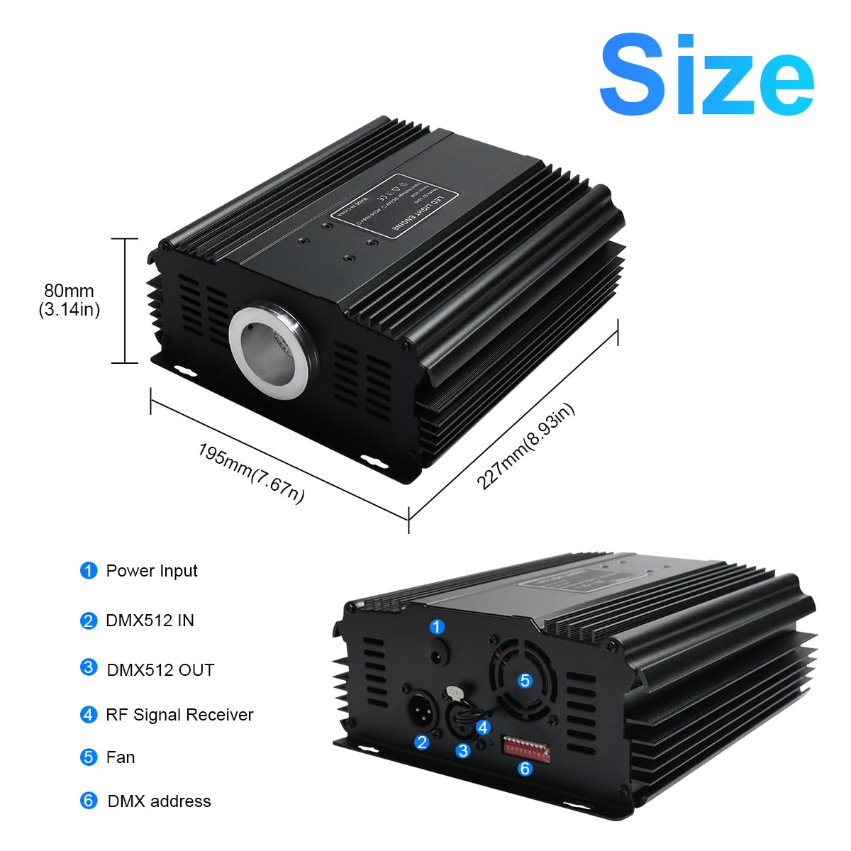 Amki Dmx 45W Light Source Engine Driver Remote/App Control Starlight Box Motor Remote Control, Connect With Dmx512 Console Decod