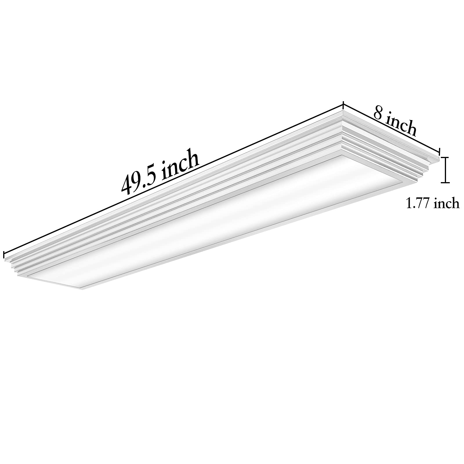 Faithsail Dimmable 4Ft Led Wraparound Light  Selectable 3 Color Temperature 3000K/4000K/5000K Cct 50W 5500Lm 4 Foot Kitchen Led Light Fixture  Flush Mount 48 Inch Ceiling Lighting Fixture  4 Pack