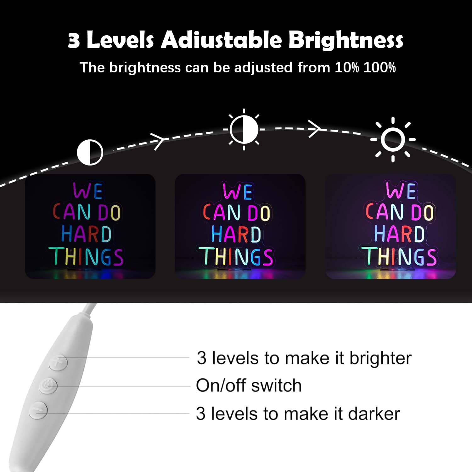 We Can Do Hard Things Neon Sign Classroom Decor Inclusive Decoration Welcome Gift Teacher Present Wall Sign For Primary Schools And Kindergartens Birthday (11.4?12.8)