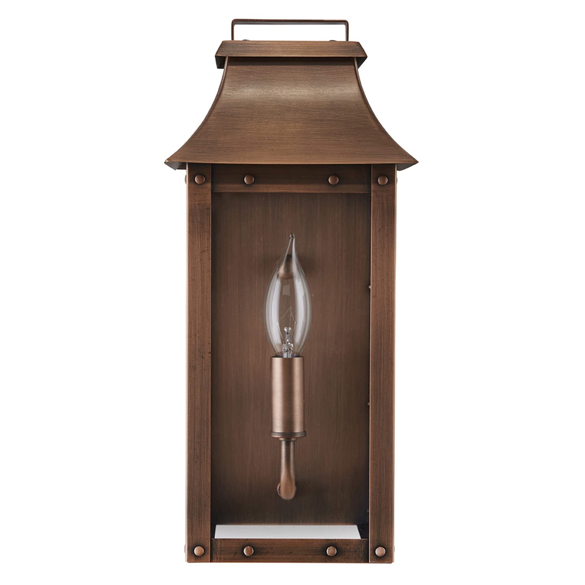 Acclaim Lighting 8413CP | Vintage Solid Copper One Light Dimmable Wall Mounted Outdoor Wet Rated Lantern with Clear Glass | Hand