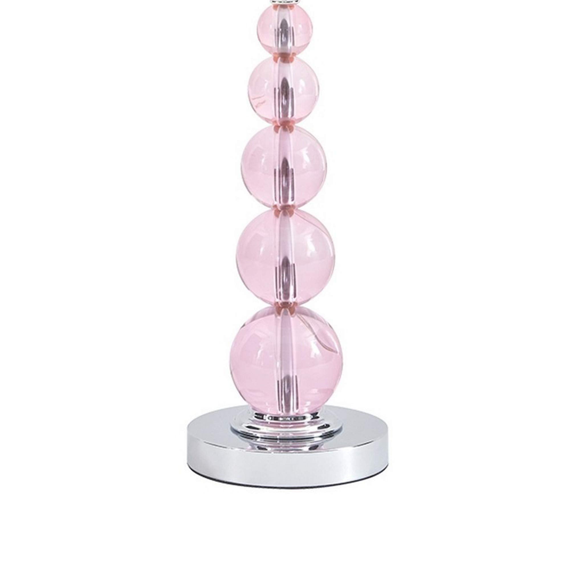 Benjara Bm230974 Hardback Shade Table Lamp With Crystal Accents, Pink