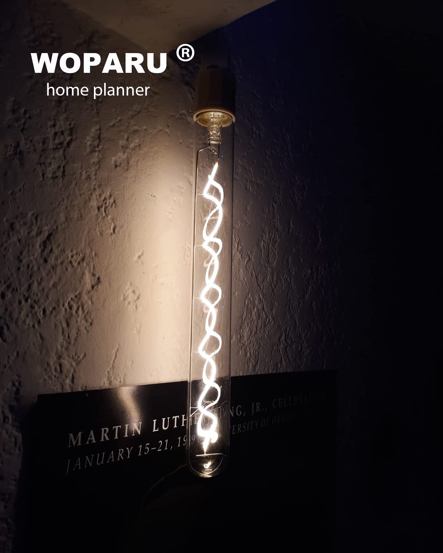 Woparu Long Test Tube Spiral Vintage Edison Filament Light Bulb,T10/T32 Medium (E26) Standard Base E27,4W 2200K Dimmable Led Edi