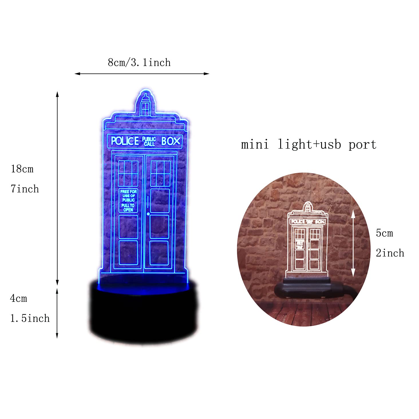 3D Illusion Led Bedroom Night Light Rgb 16 Color Remote Desk Lamp Room Decor For Men