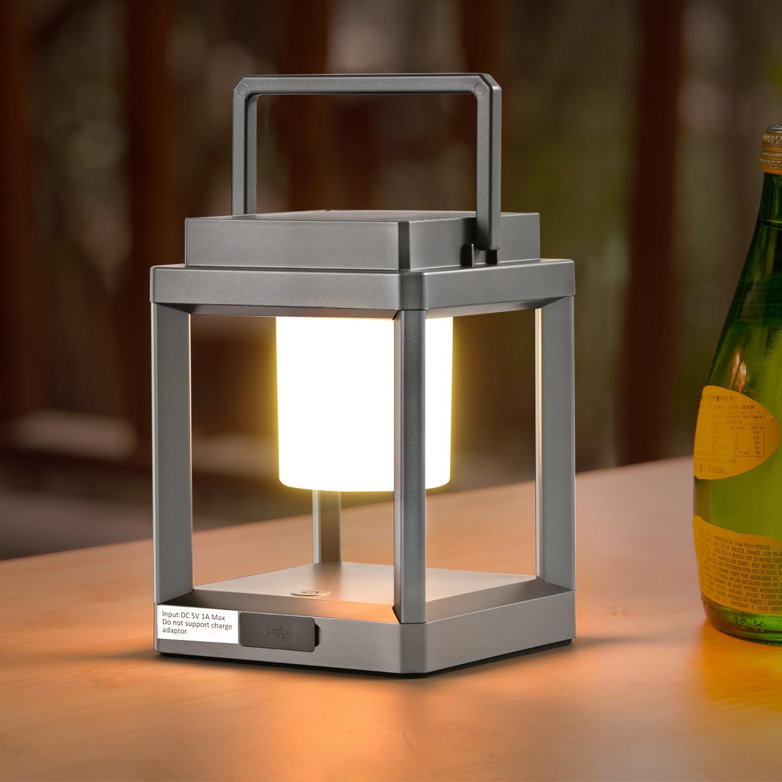 Solar Lanterns Outdoor Table Lamp, Led Lamps for Nightstand, Outdoor Table Lamp for Patio Waterproof, Cordless Battery Operated 