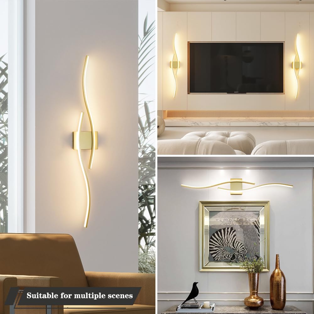 Modern Gold Bathroom Light Fixtures, Led Vanity Light With Remote Control, Bathroom Vanity Light Fixture Over Mirror, Wall Lights For Bathroom, 40.5 Inch Wall Sconce Lighting For Bedroom, Living Room