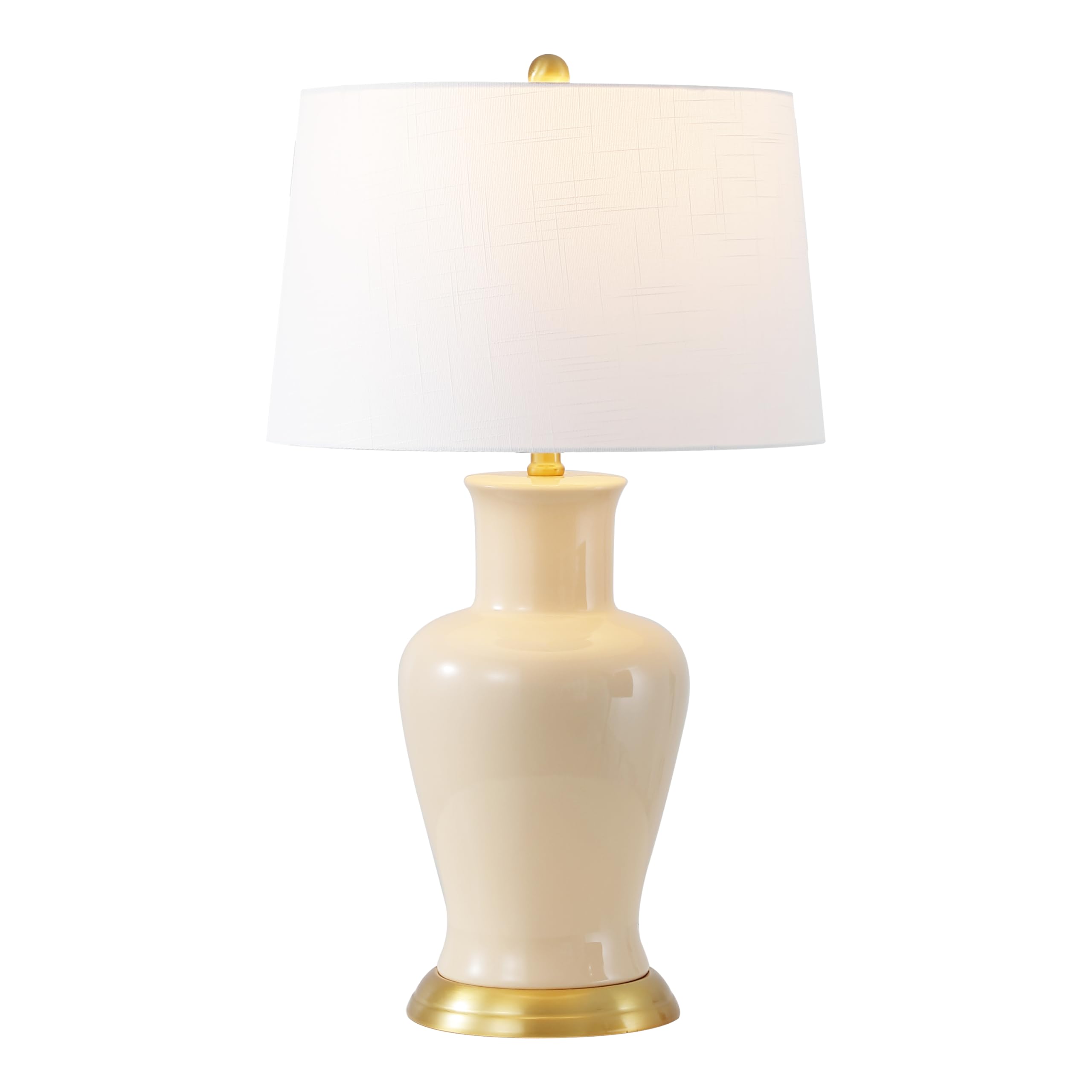 JONATHAN Y JYL4026D Julian 29'' Traditional Classic Ceramic Urn LED Table Lamp, Almond for Bedroom, Living Room, Kitchen, Home O