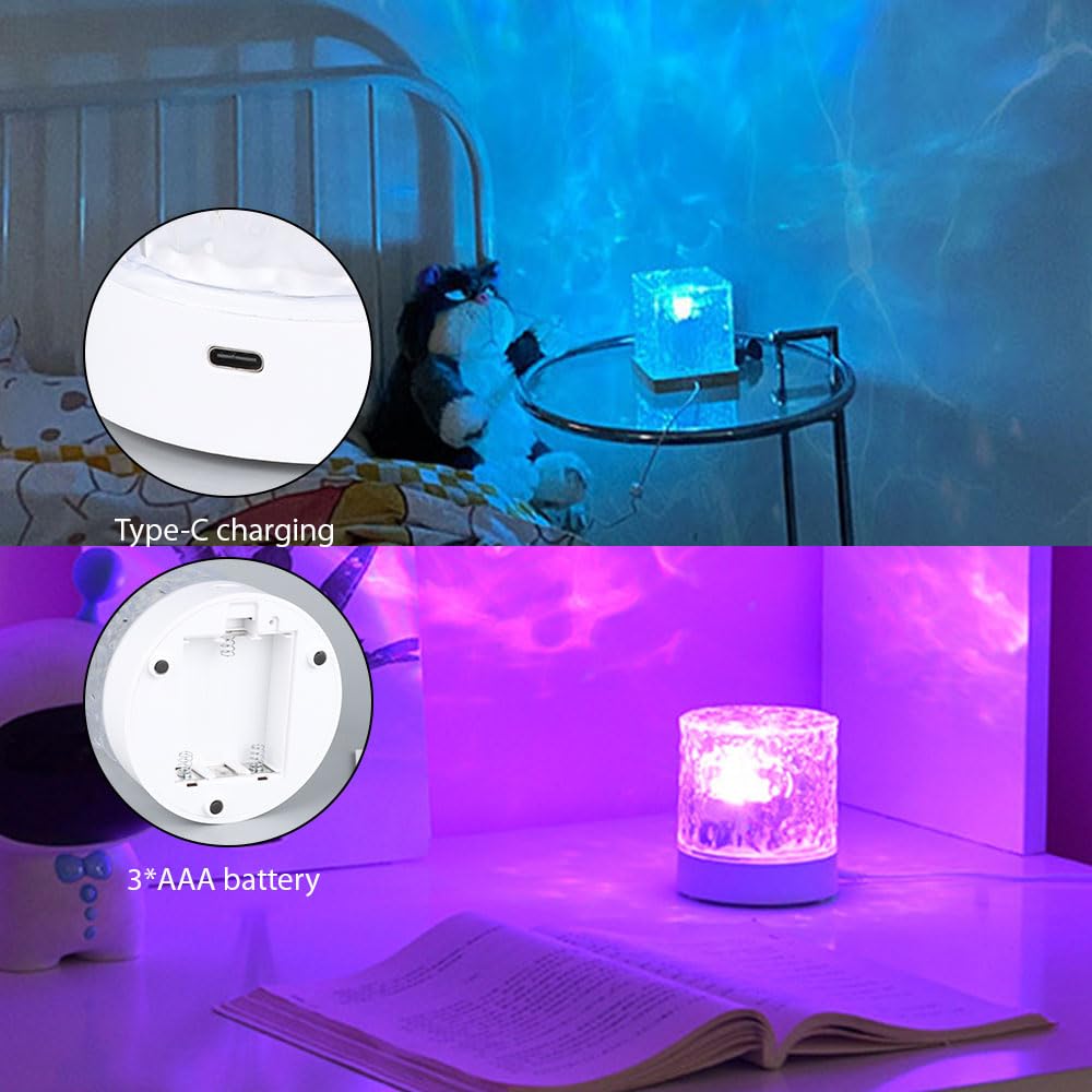 Ocean Wave Ceiling Projector,16 Colors Ocean Wave Light Projector, Water Ripple Ambient Night Light With Remote, Touch Control A