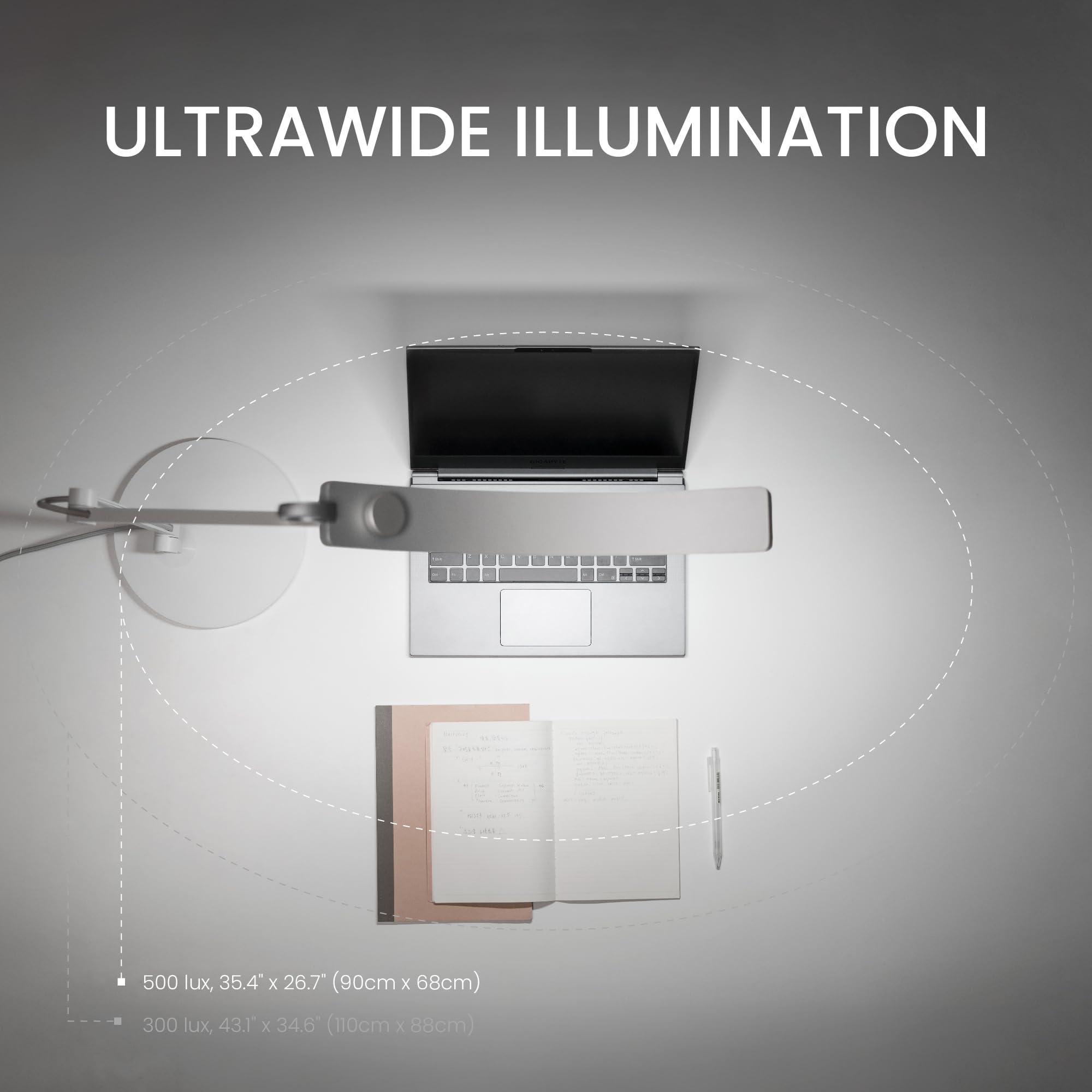 BenQ WiT e-Reading Desk Lamp - Adjustable Swing Arm, Dimmable, 13 Colour Modes, Eye-Caring, Matte Silver