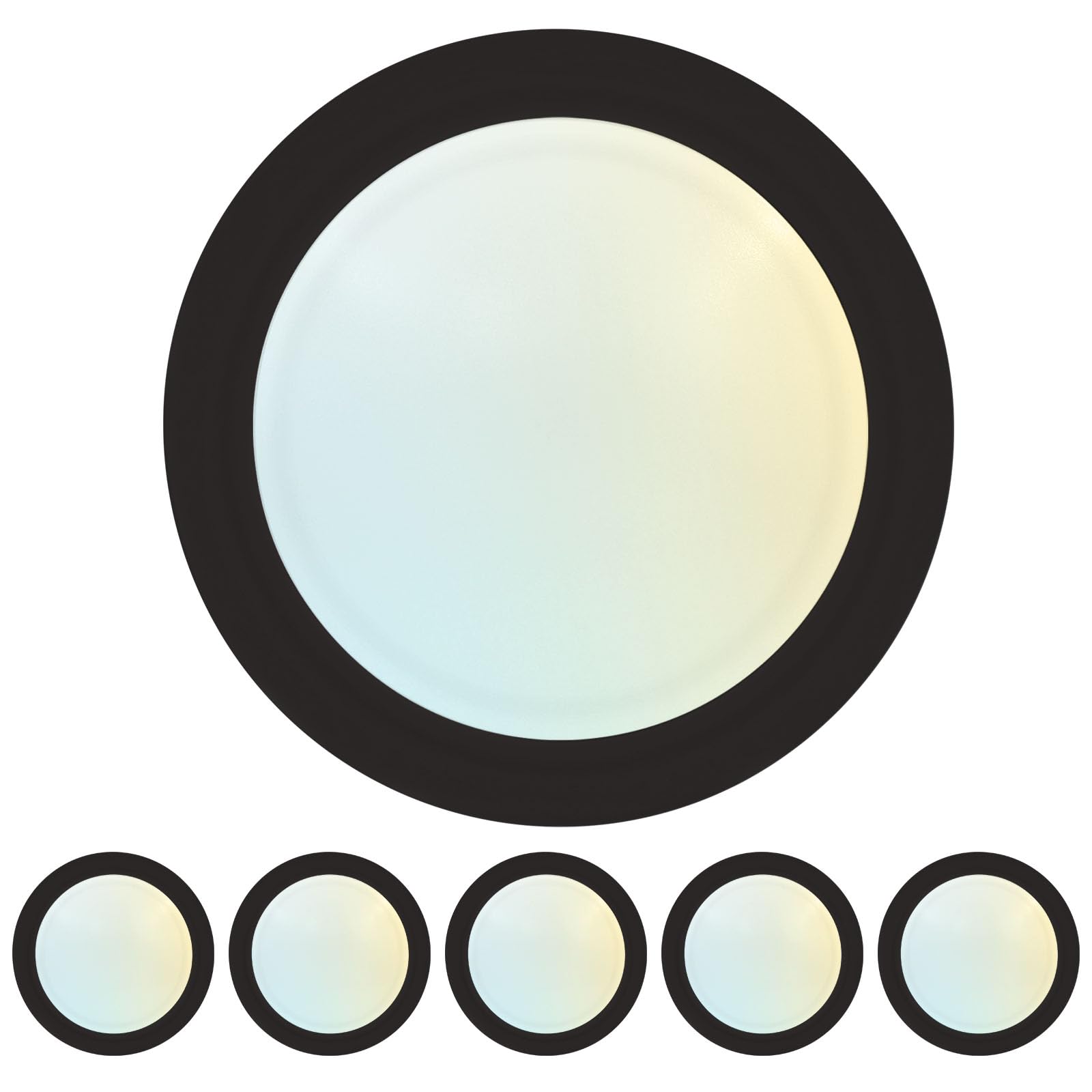 LUXRITE LED Disk Lights, Dimmable Ceiling Light, 5CCT 2700K-5000K, 12.5W, 1000LM, 6 Count