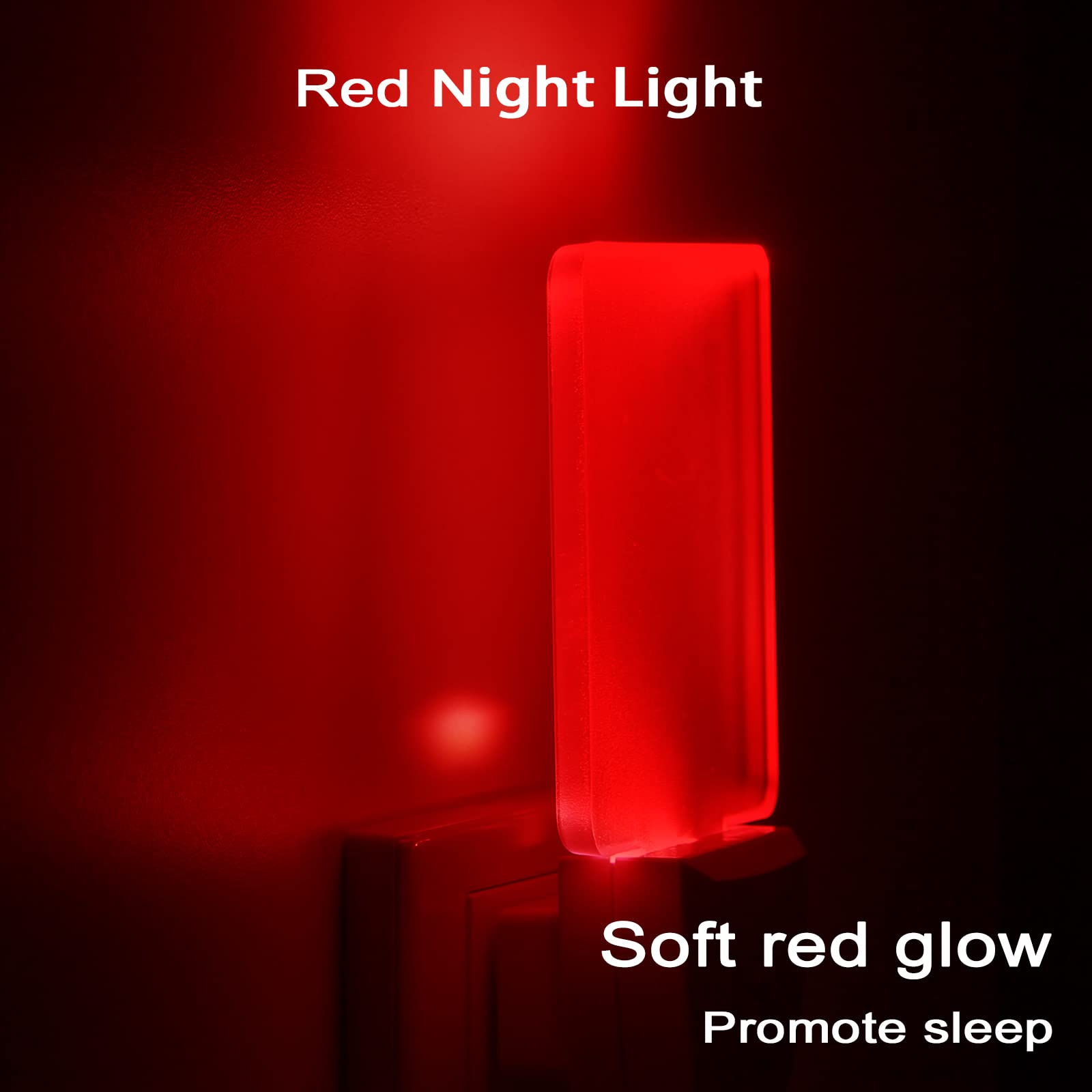 U4Glory Red Night Lights Plug In 2 Pack, 0.5W Red Light Night Light With Dusk To Dawn Sensor, Auto On/Off Led Night Light Plug I