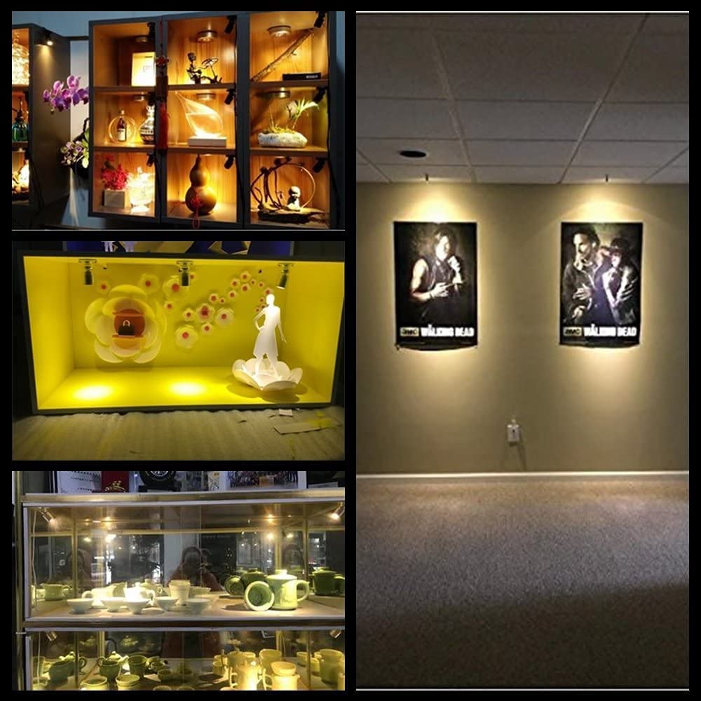 Cefrank 8-Pack Mini Spot Lights With Dimmer, 360° Rotatable, Warm White Led, Aluminum Finish