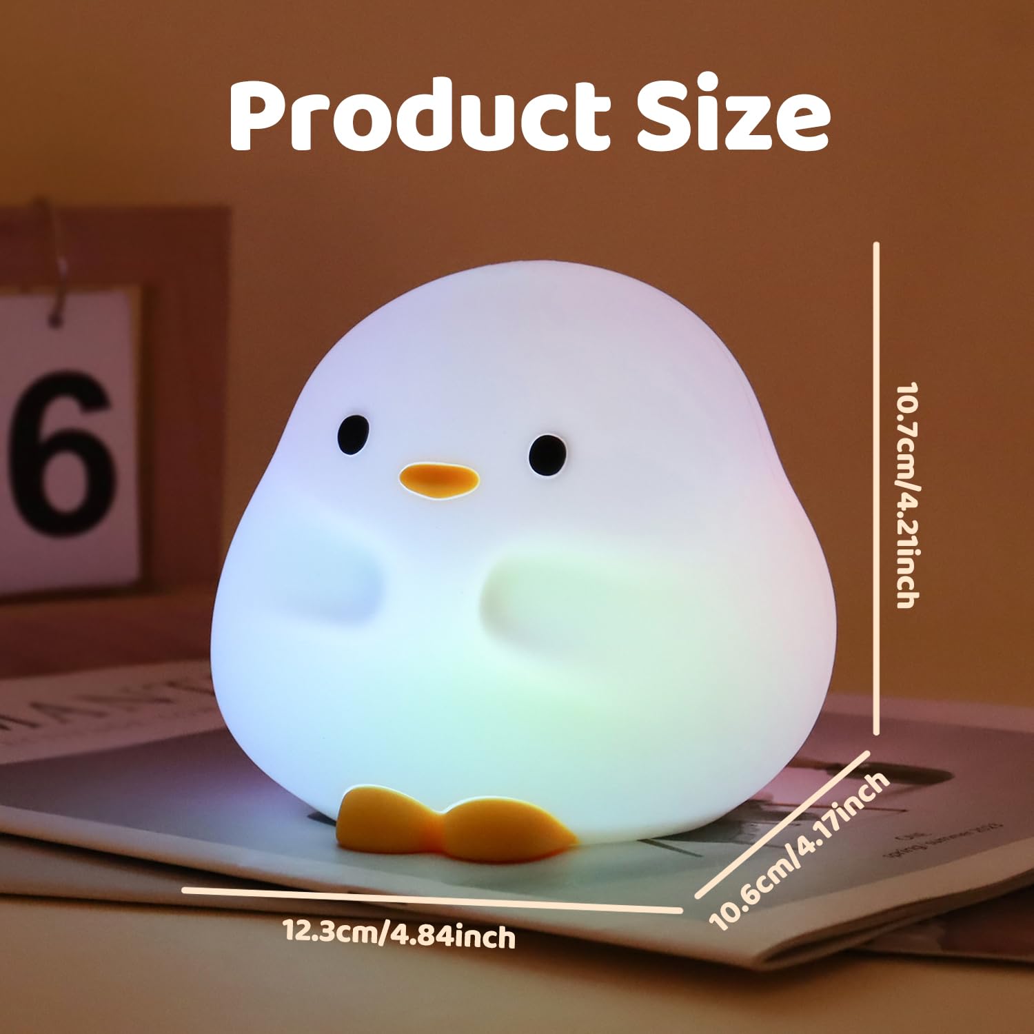 Rytinazzz Duck Silicone Night Light For Kids - Color Changing Led Lamp With Soft Touch  Usb Rechargeable & Long Battery - Cute Touch Control Duck Light For Kids Room & Birthday Gifts