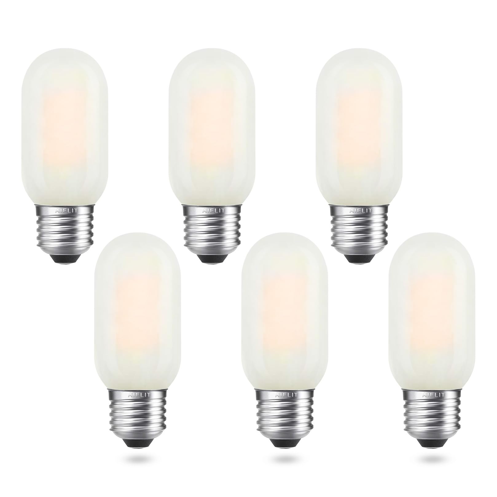 Aielit T45 Frosted Led Light Bulb 40 Watt Equivalent, 2700K Warm White, 4W Tubular T14 E26 Led Bulbs Dimmable For Ceiling Pendan