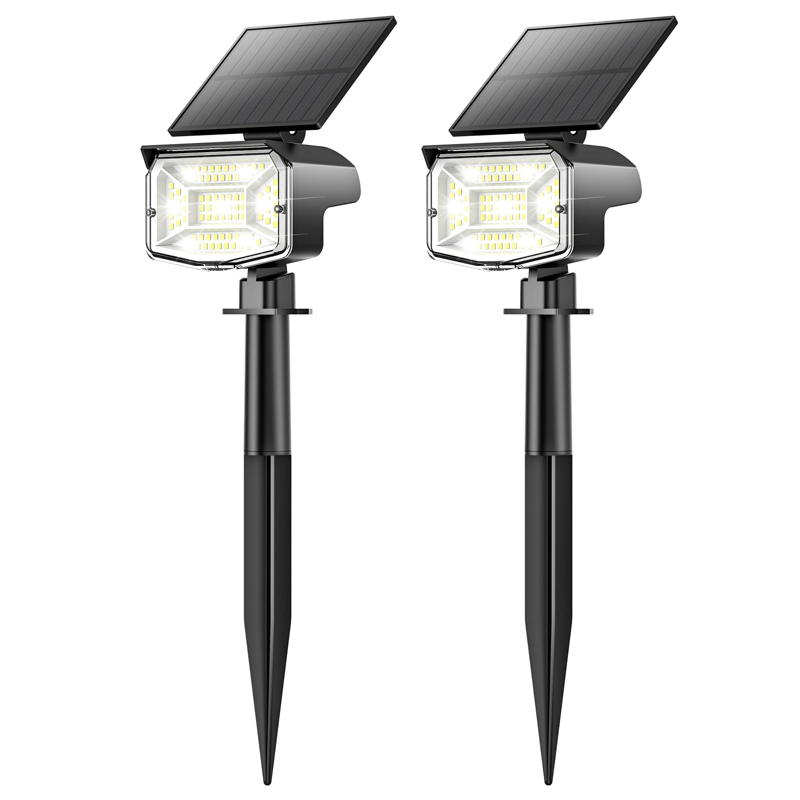 Fratink Solar Spot Lights Outdoor, [92 LEDs/2 Pack/3 Modes] 2-in-1 Solar Landscape Spotlights, IP65 Waterproof Auto On/Off Solar