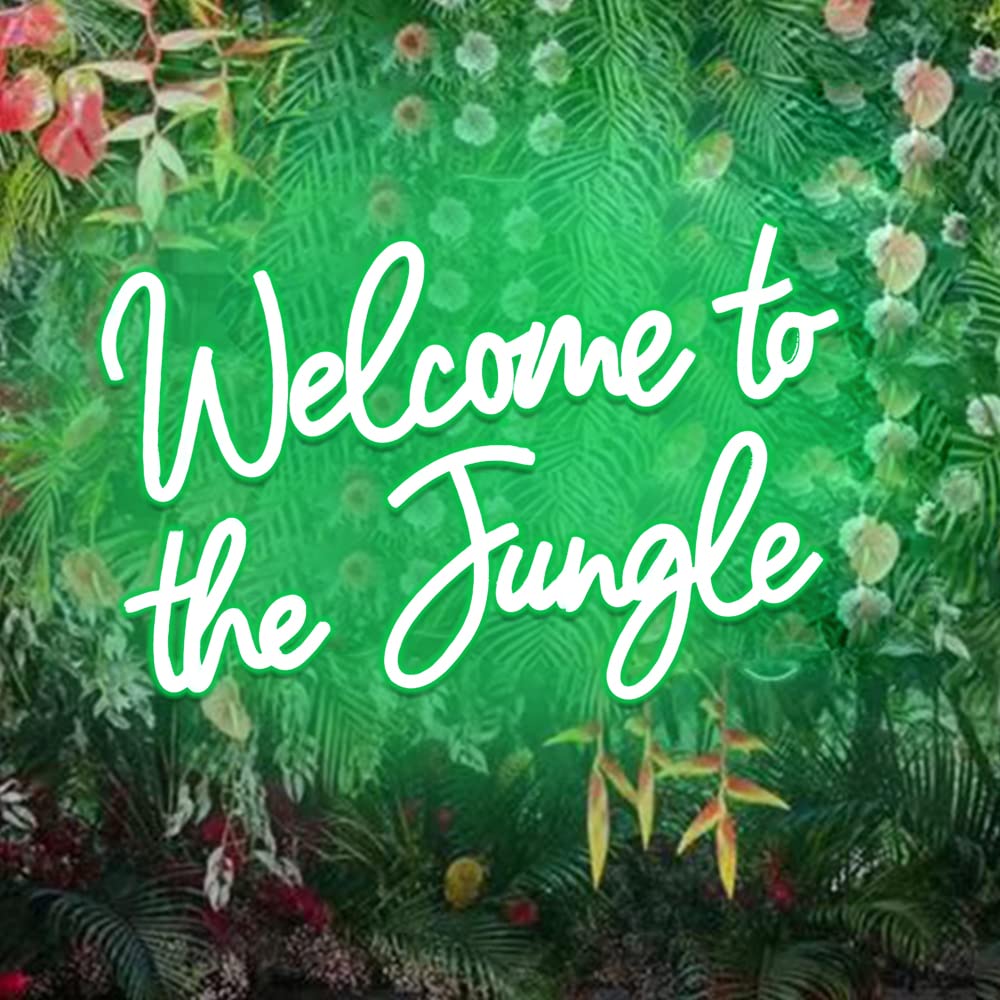 DAKABUKA LED Neon Sign - Welcome to the Jungle - Green - 16.5 x 11 inches - Model NL008