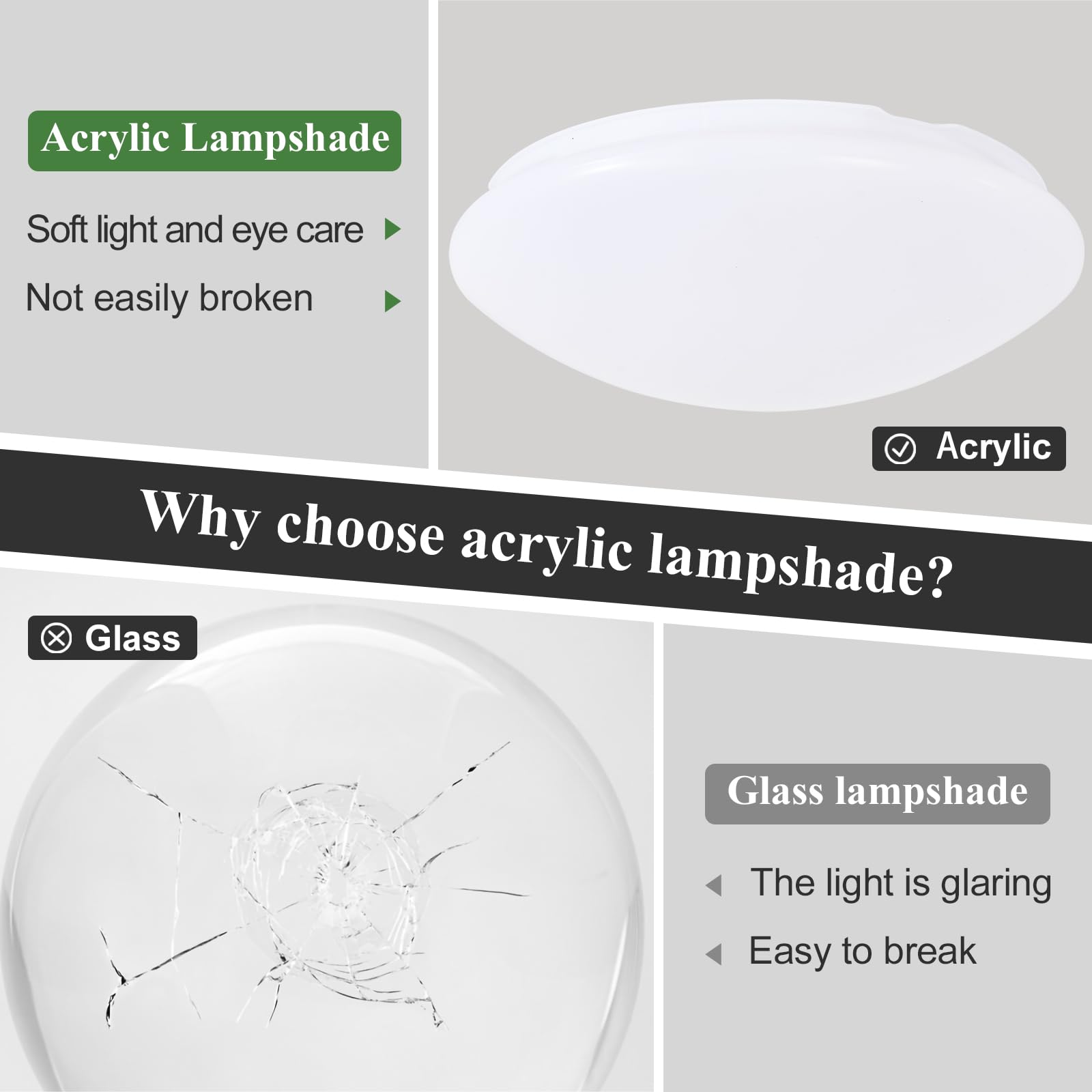Dimmable Modern Mid-Century Ceiling Light, White And Gold Led Semi Flush Mount Ceiling Light, 5Cct 2700K-6000K Lighting Fixture Ceiling Lamp With Acrylic Shade For Bedroom Kitchen Living Room, 15.8In