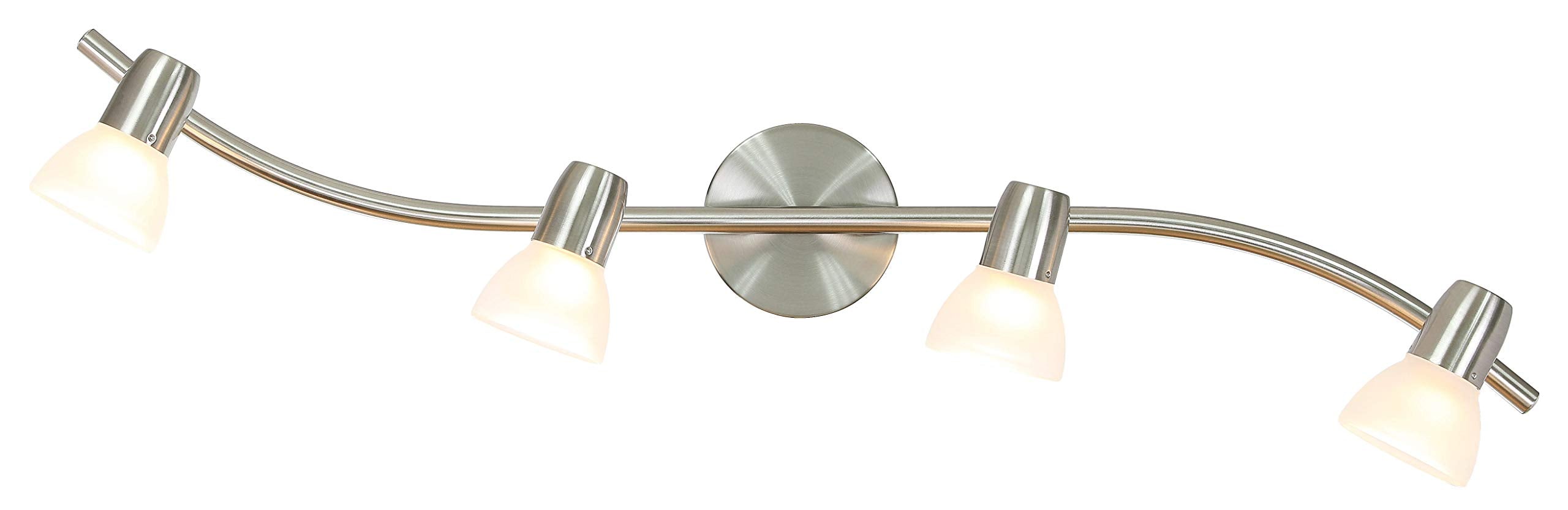 XiNBEi Lighting Track Light, 4 Light Kitchen Track Lighting, Modern S-Shaped Ceiling Track Light Bar Brushed Nickel Finish XB-TR