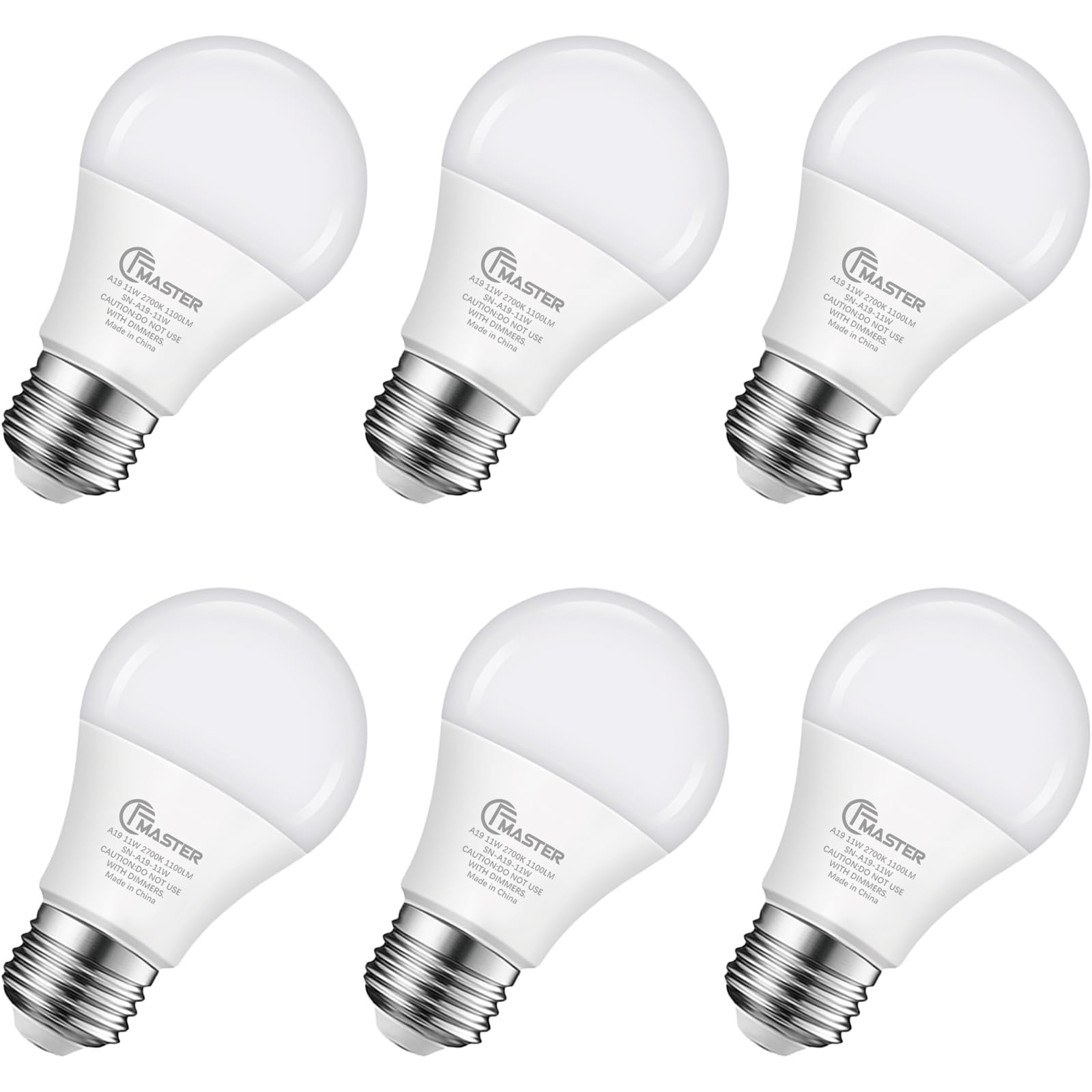 Jiangsiling A19 Led Light Bulb, 75W Equivalent Led Bulb, 11W 2700K Warm White, 1100 Lumens, Non-Dimmable Light Bulbs, Cri 85+, N