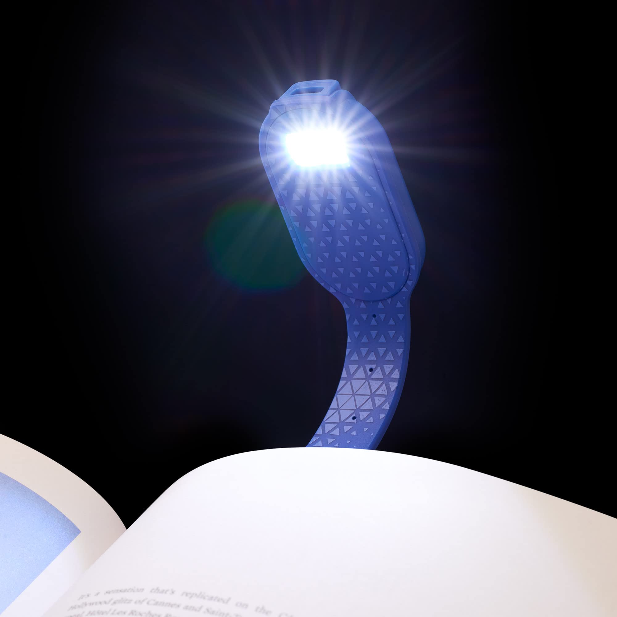 Gifts for Readers & Writers Flexilight Bookmark Reading Light, Rechargeable, Blue, LED Clip On Book Torch for mature-themeds & Children