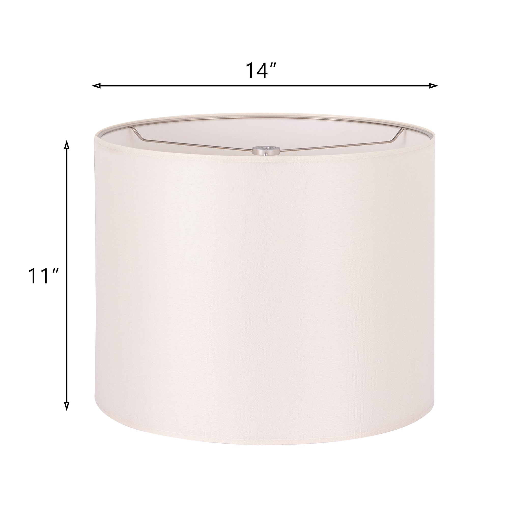 Wellmet Fabric Drum Lampshade, 14X14X11, Cream White, Modern Style, Spider Fitter, Model Ds-Tls