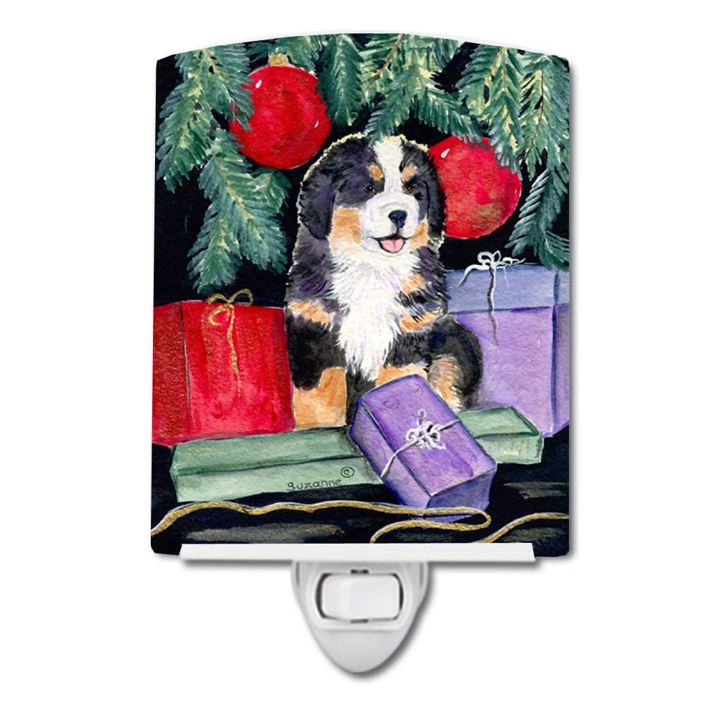 Caroline'S Treasures Ss8583Cnl Bernese Mountain Dog Ceramic Night Light Compact, Ul-Certified, Ideal For Bedroom, Bathroom, Nursery, Hallway, Kitchen, 6X4X3, Multicolor