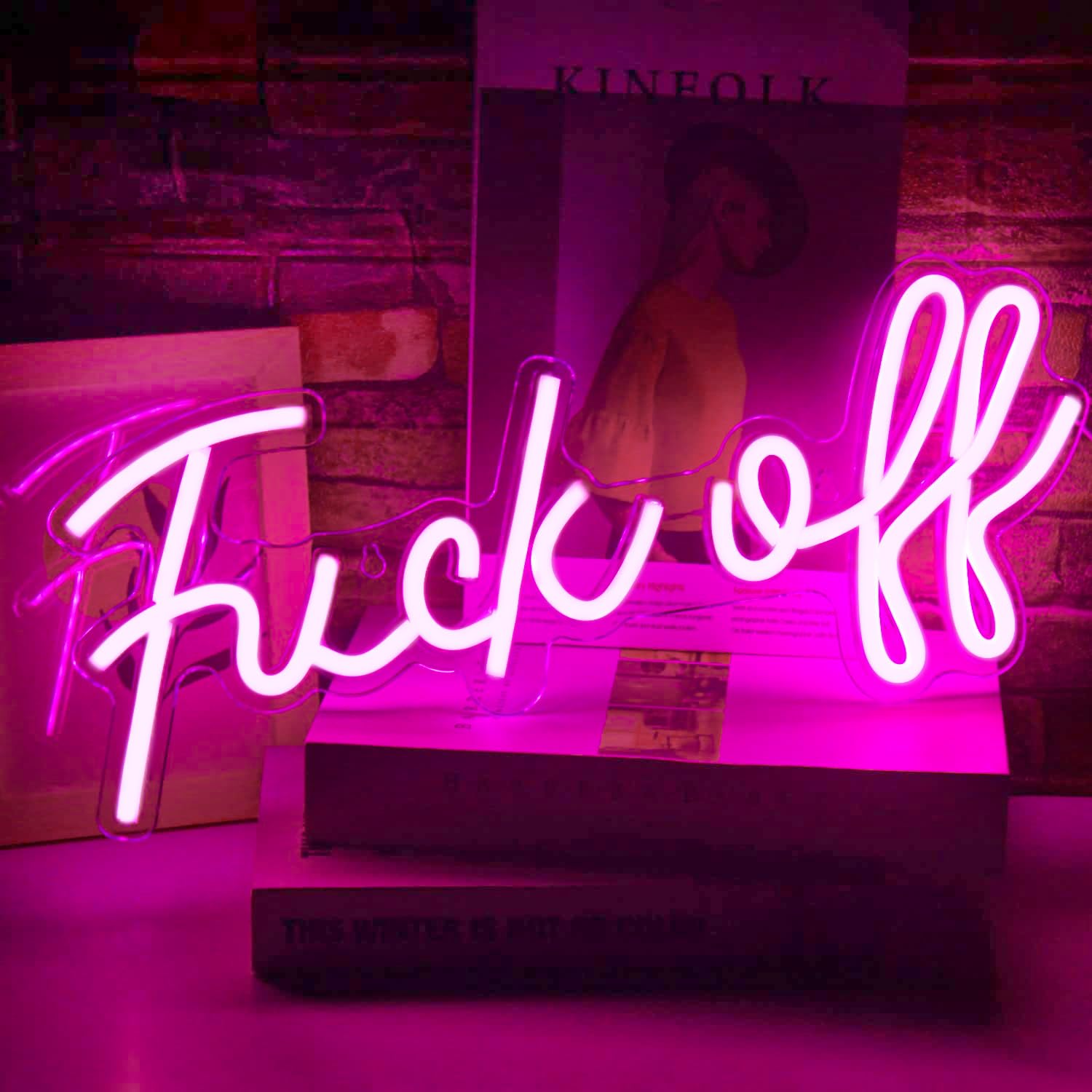 LUCUNSTAR Neon Sign, Pink Acrylic Wall Decor Light, USB Operated, for Bedroom, Game Room, Bar Party