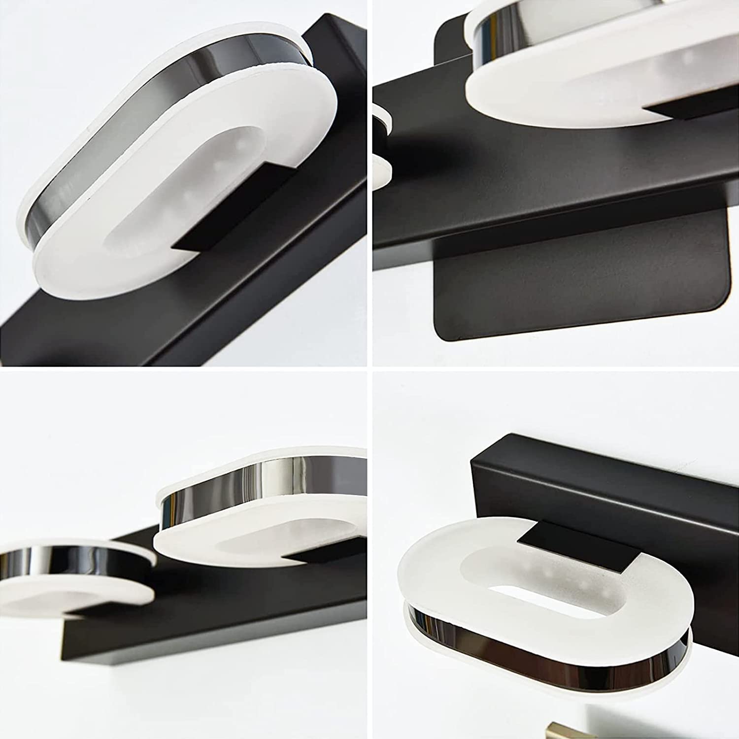 Myhaptim Modern Led 5-Light Bathroom Vanity Light Sconce - Black, 33 Inch Natural White Light