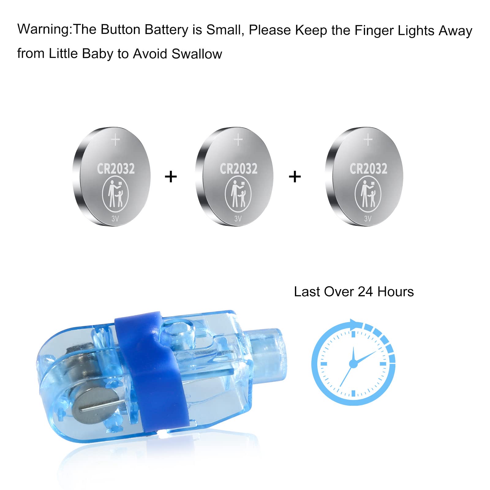 CALIFORNIA CADE ELECTRONIC Finger Lights-50Pcs Blue Finger Flashlights for Kids Party Favors Bulk, Light Up LED Finger Light for