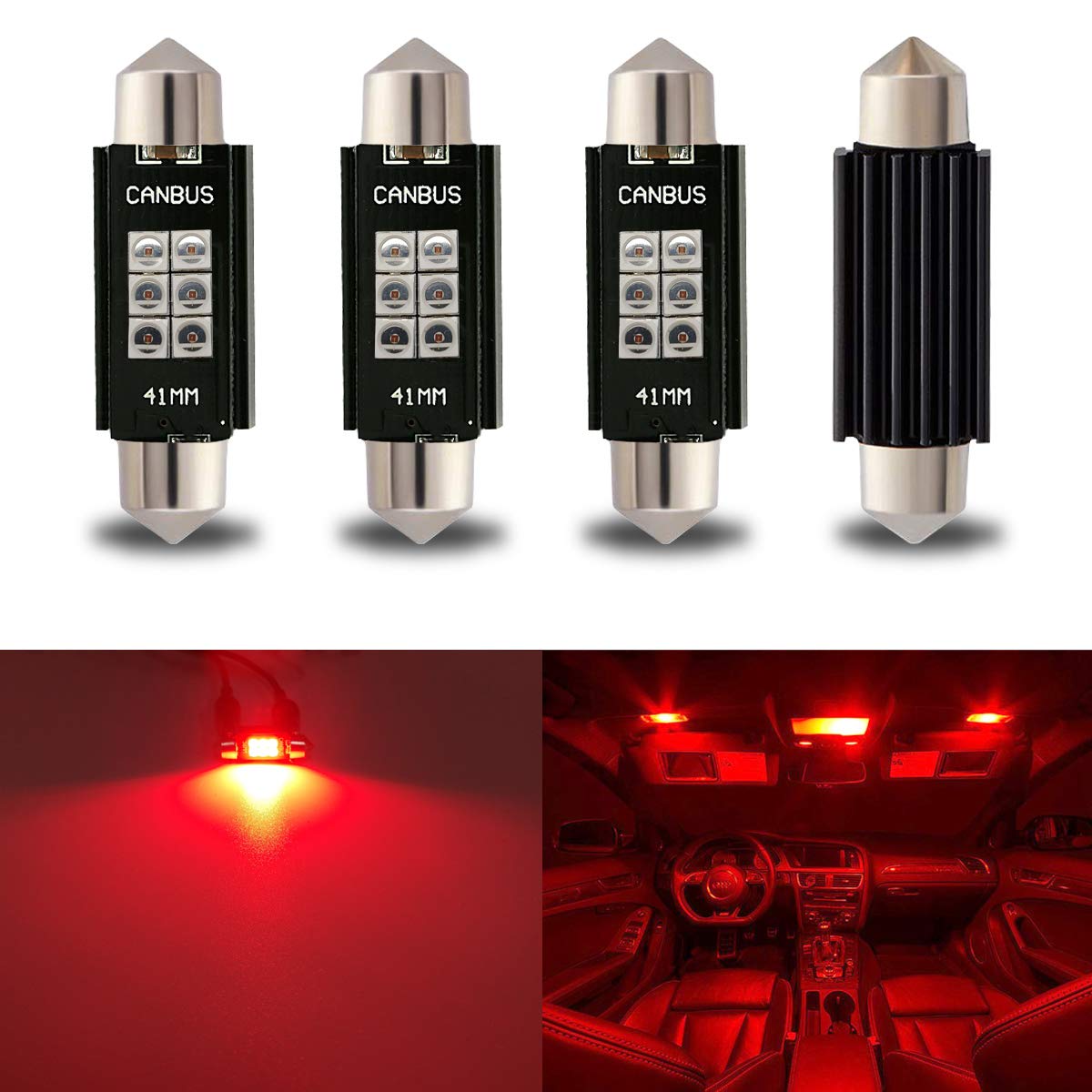 Ibrightstar Newest 9-30V Extremely Bright 211-2 212-2 578 Festoon Led Bulbs Error Free 1.61'' 41Mm For Interior Map Dome Lights