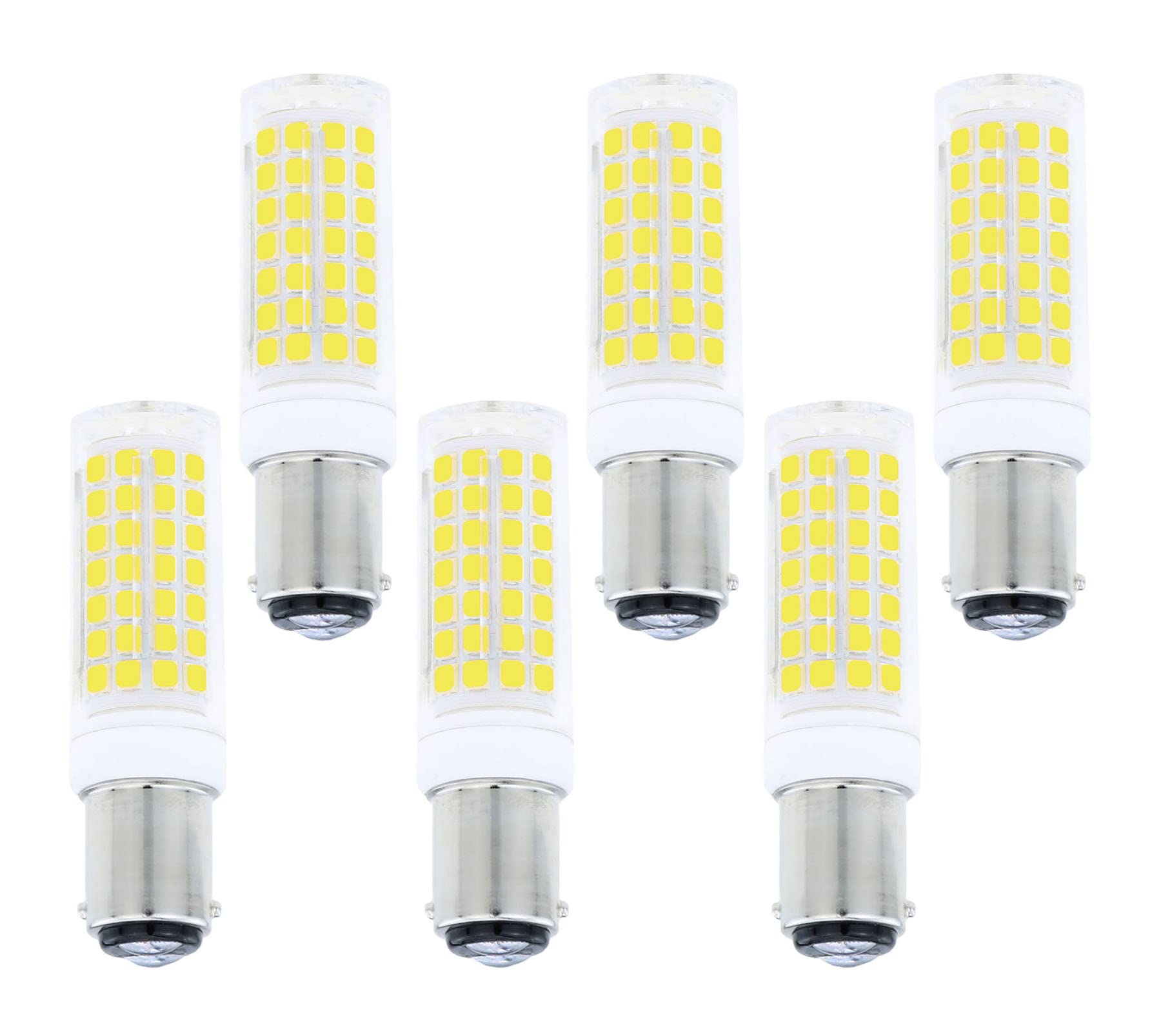 Lamsky Ba15D Led Bulb 7.5W Daylight White 6000K 120V,75W 80W Halogen Equivalent,B15 Double Contact Bayonet Base Sewing Machine B